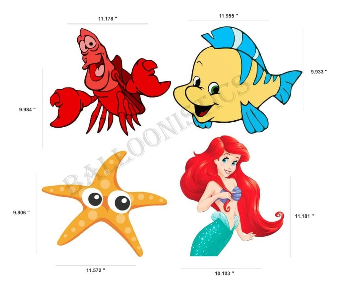 Balloonistics Underwater Theme Cardboard Cut-Outs – Pack of 4 Cardstock Decorations for Mermaid & Ocean Birthday Parties thumbnail 2