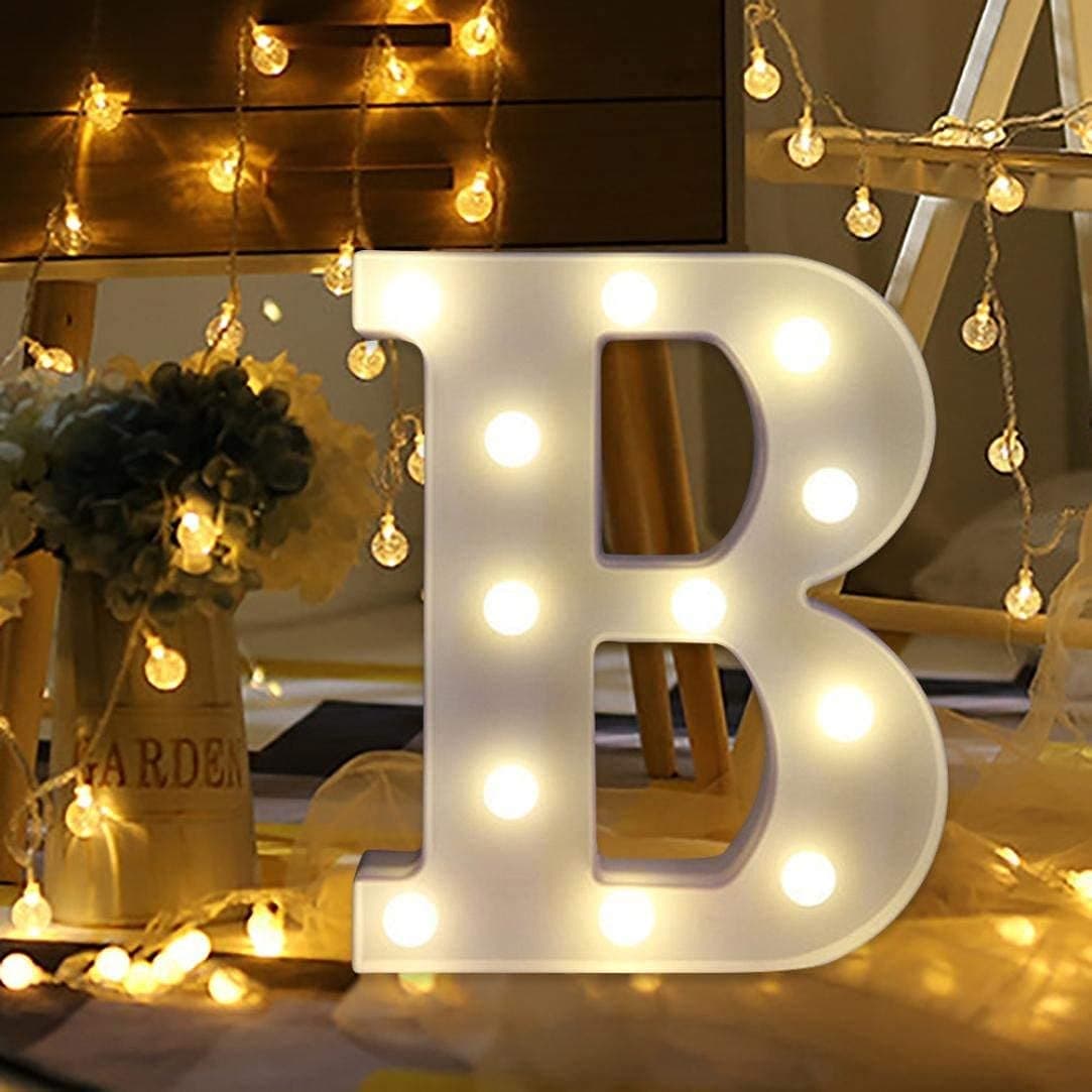 Balloonistics LED Marquee Letter 'B' Light | 9-Inch Warm White Glow | Cordless Battery-Operated Standing Alphabet Sign for Birthdays, Baby Showers, Weddings & Personalised Home Décor thumbnail 1