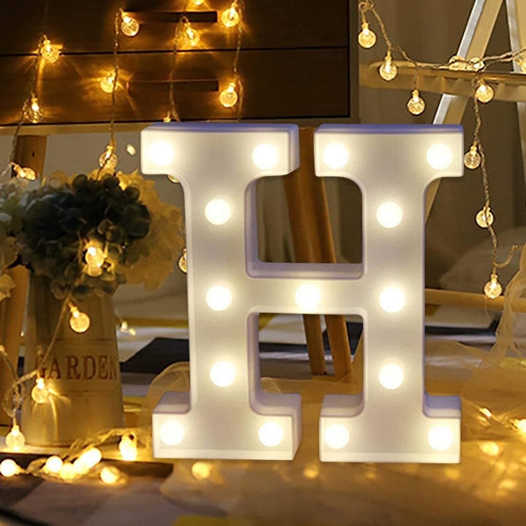 Balloonistics LED Marquee Letter 'H' Light | 9-Inch Warm White Glow | Cordless Battery-Operated Standing Alphabet Sign for Birthdays, Home Signs, Weddings & Personalised Décor thumbnail 1