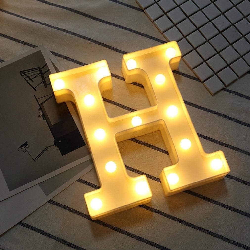 Balloonistics LED Marquee Letter 'H' Light | 9-Inch Warm White Glow | Cordless Battery-Operated Standing Alphabet Sign for Birthdays, Home Signs, Weddings & Personalised Décor thumbnail 3