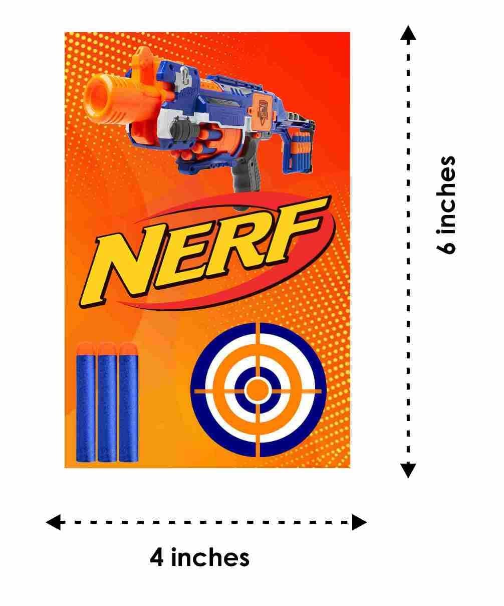 NERF Theme Birthday Invitation Cards - Pack of 10 "Battle Call" Invites - Blue & Orange Tactical Dart War Party Stationery, "Report for Duty" Birthday Invites (Invite Cards - Pack of 10) thumbnail 4