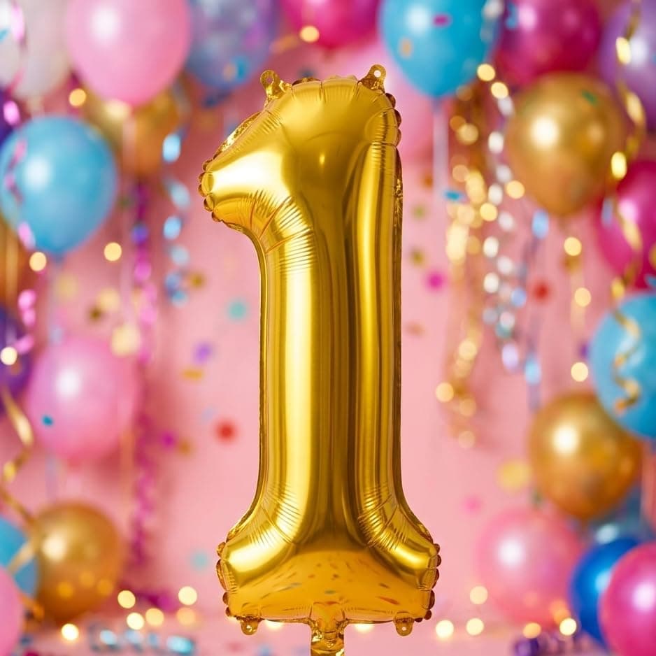 Balloonistics Foil Number Balloons Full 0-9 Set - Complete Digit Collection for Any Age Birthday, Anniversary, Milestone Party Decoration, Photo Booth Backdrop, Cake Table Decor thumbnail 4