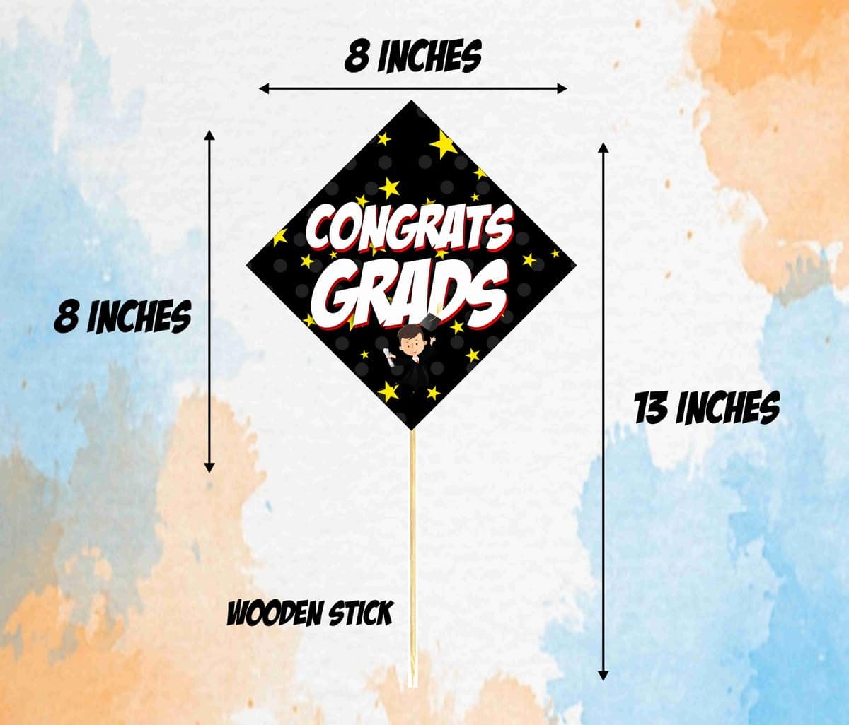 Balloonistics Graduation Photo Booth Props – Pack of 10 Premium Cardstock Accessories – Elegant Black & Gold Class Party Supplies thumbnail 2