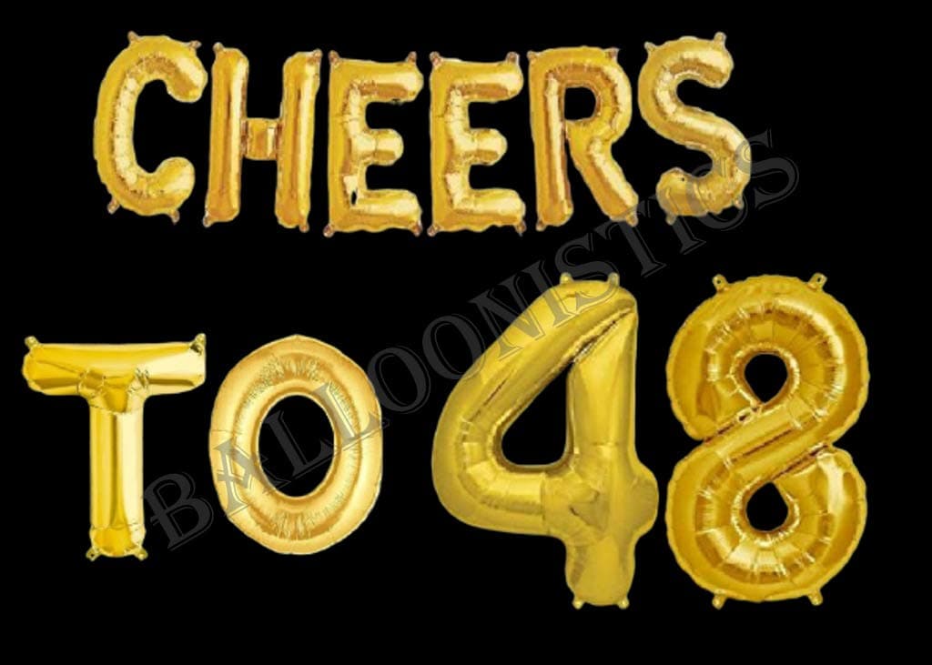 Balloonistics Cheers to Forty Eight Foil Balloon Combo – “Cheers to 48” & Number 48 Foil Balloon Set for 48th Birthday & Anniversary Party Decorations thumbnail 3