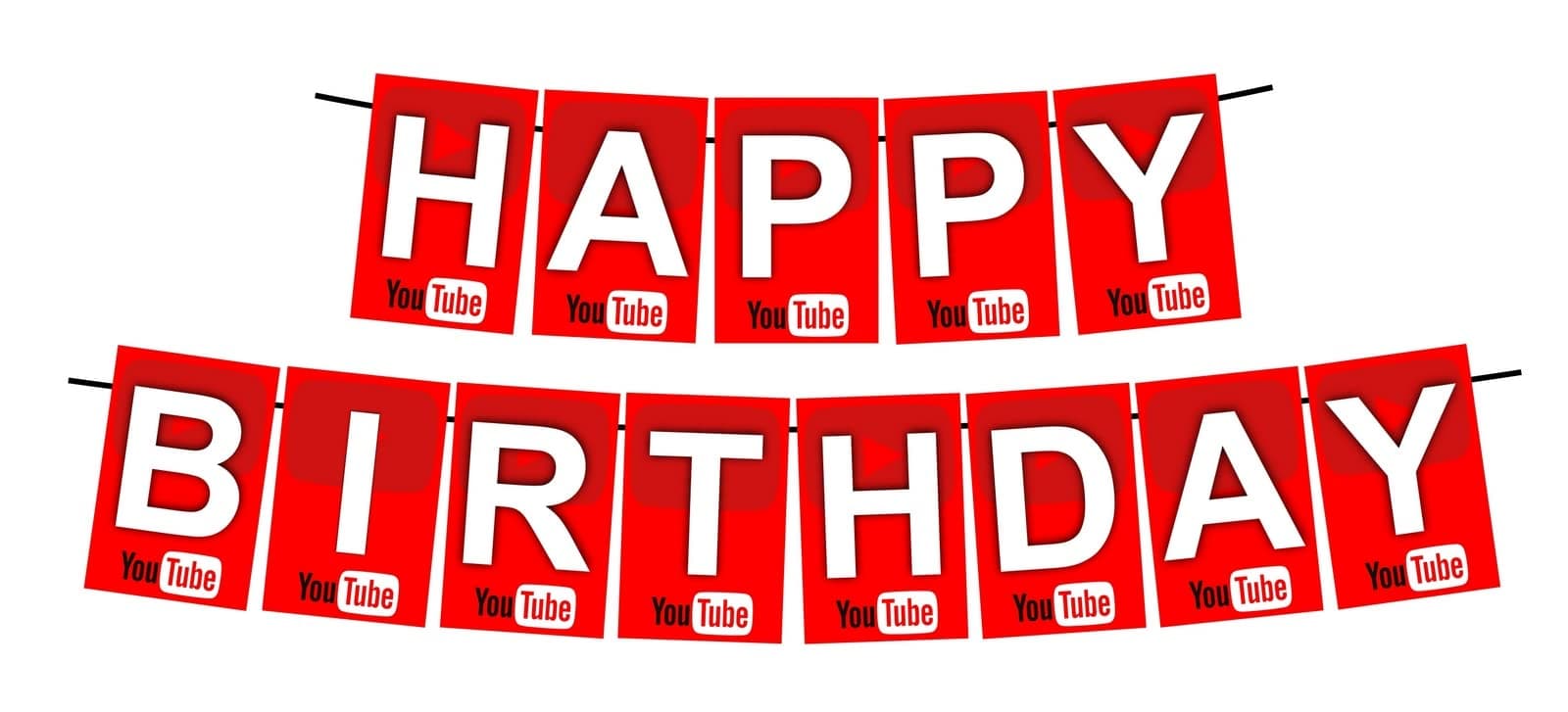 Balloonistics YouTube Theme Happy Birthday Banner - Viral Content & Influencer Cardstock Bunting - Play Button, Social Media & Vlogger Party Decorations, "Trending Now" Backdrop thumbnail 1