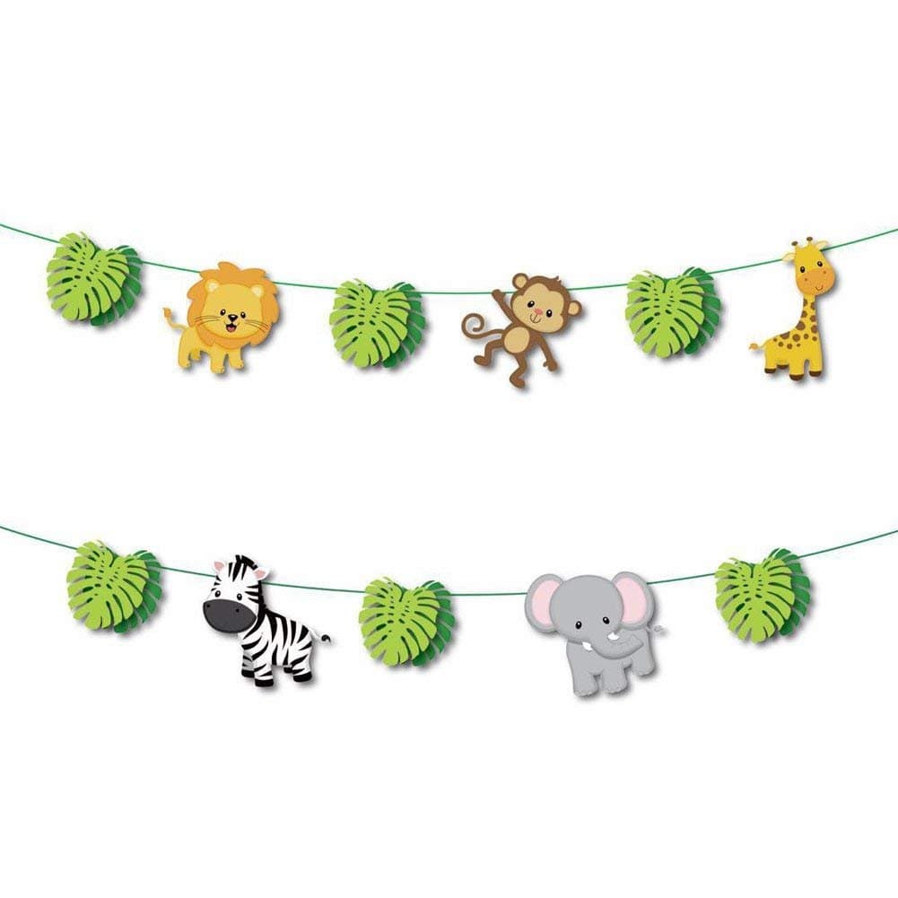 Balloonistics Jungle Animals Happy Birthday Decoration Set – Woodland Forest Theme Garland with 11-Piece Animal Banner for Kids Jungle & Safari Birthday Parties (Pack of 1) thumbnail 4