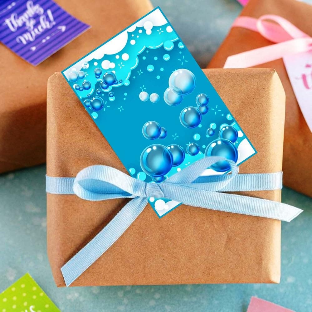 Balloonistics Bubble Theme Happy Birthday Invitations - Pack of 10 Whimsical "Pop" Party Invites with Envelopes - Premium Cardstock Double-Sided Iridescent Bubble & Blue Sky Stationery, Kids Bubbly Birthday Invites (Invite Cards - Pack of 10) thumbnail 3
