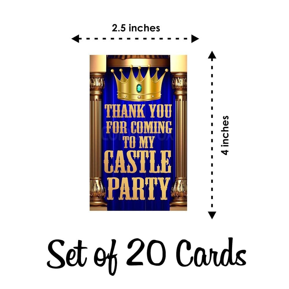 Balloonistics Prince Theme Thank You Cards for Return Gifts Party Premium Cardstock Cards for Boys, Kids Birthday (Thank you Cards - Pack of 20) thumbnail 6