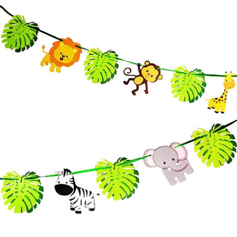 Balloonistics Jungle Animals Happy Birthday Decoration Set – Woodland Forest Theme Garland with 11-Piece Animal Banner for Kids Jungle & Safari Birthday Parties (Pack of 1) thumbnail 3