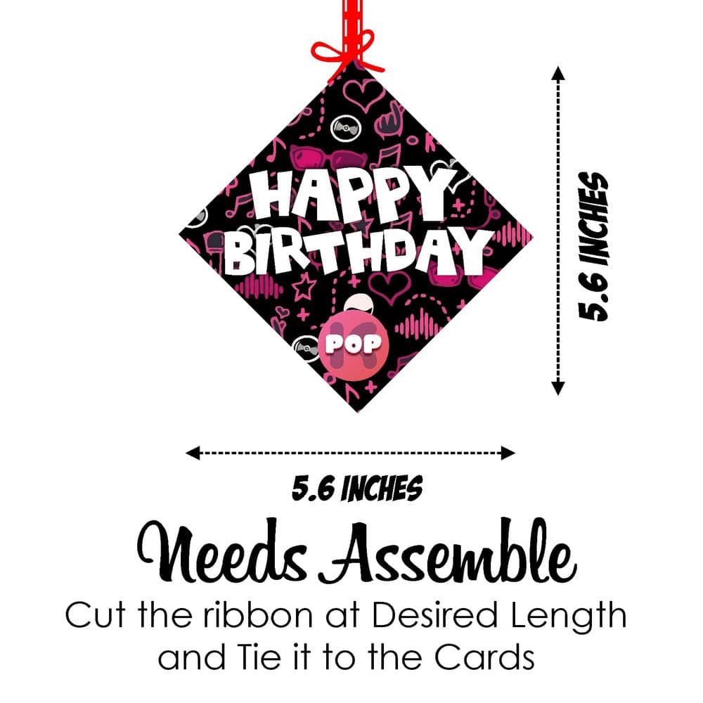 Balloonistics K-Pop Theme Birthday Hanging Decorations - Pack of 12 Double-Sided Cardstock Cutouts - Music Video Aesthetic Party Decor with Ribbons for Fans, Teens & Finger Heart Lovers (Hangings - Pack of 12) thumbnail 7