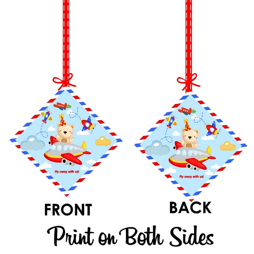 Aeroplane Hanging Decorations Double-Sided Cardstock Airplane Ornaments for Birthday Parties Pilot & Aviation Theme Ceiling Decor with Ribbons(Hangings - Pack of 12) thumbnail 8