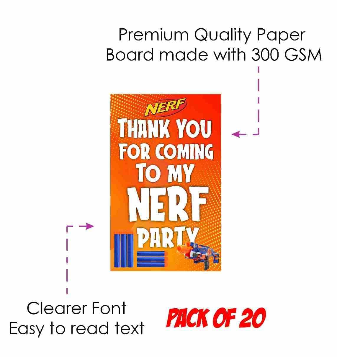 Nerf Theme Birthday Thank You Cards - Pack of 20 "Mission Accomplished" Notes - Blue & Orange Tactical Dart War Stationery, Action-Packed Party Gratitude Cards (Thank you Cards - Pack of 20) thumbnail 3