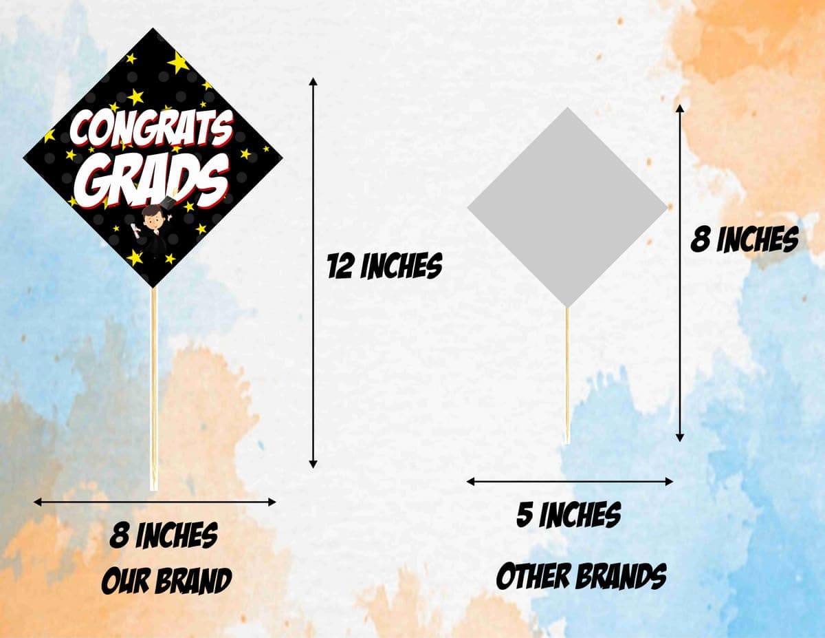 Balloonistics Graduation Photo Booth Props – Pack of 10 Premium Cardstock Accessories – Elegant Black & Gold Class Party Supplies thumbnail 4