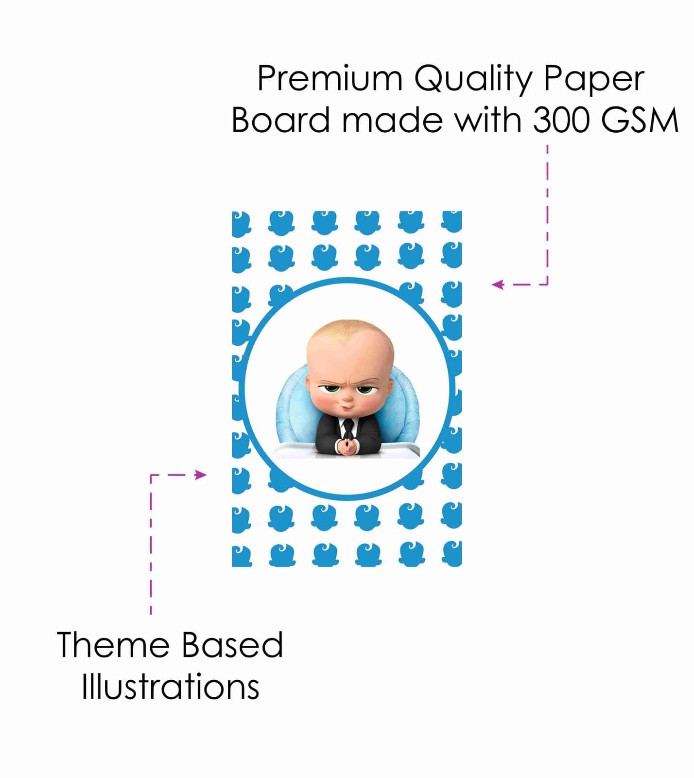 Balloonistics Baby Boss Theme Birthday Invitation Cards with Envelopes Premium Cardstock Invites Double-Sided Printing Party Supplies for Birthday (Invite Card - pack of 10) thumbnail 3