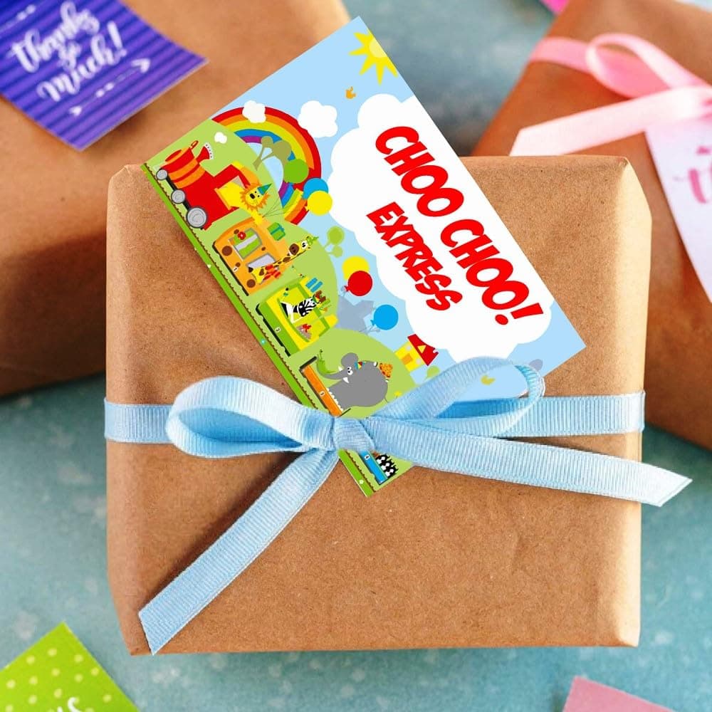 Balloonistics Train Birthday Theme Invitation Cards Double-Sided Cardstock Invite Notes Steam Engine Rail Party Cards for Birthday (Invite Cards - Pack of 10) thumbnail 3