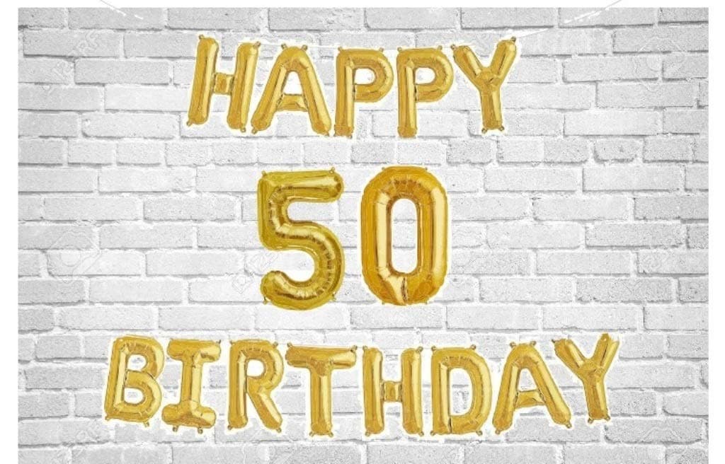 Balloonistics Happy Birthday Letter Golden Foil Balloons and Number Golden Foil Balloon for Party Decoration (Number 50) thumbnail 1