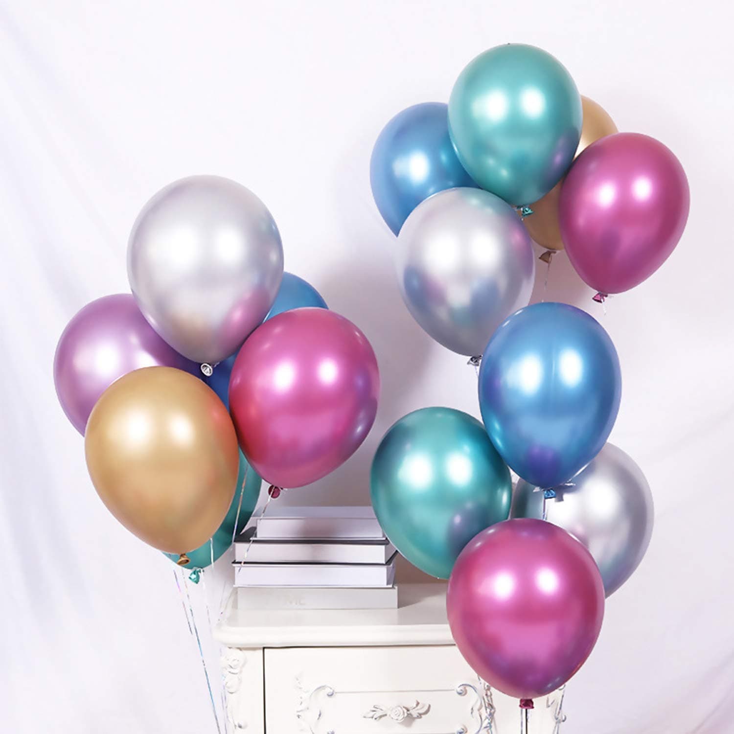 Balloonistics Pink Chrome Metallic Balloons – Pack of 10 Shiny Latex Balloons for Birthday & Party Decorations thumbnail 4