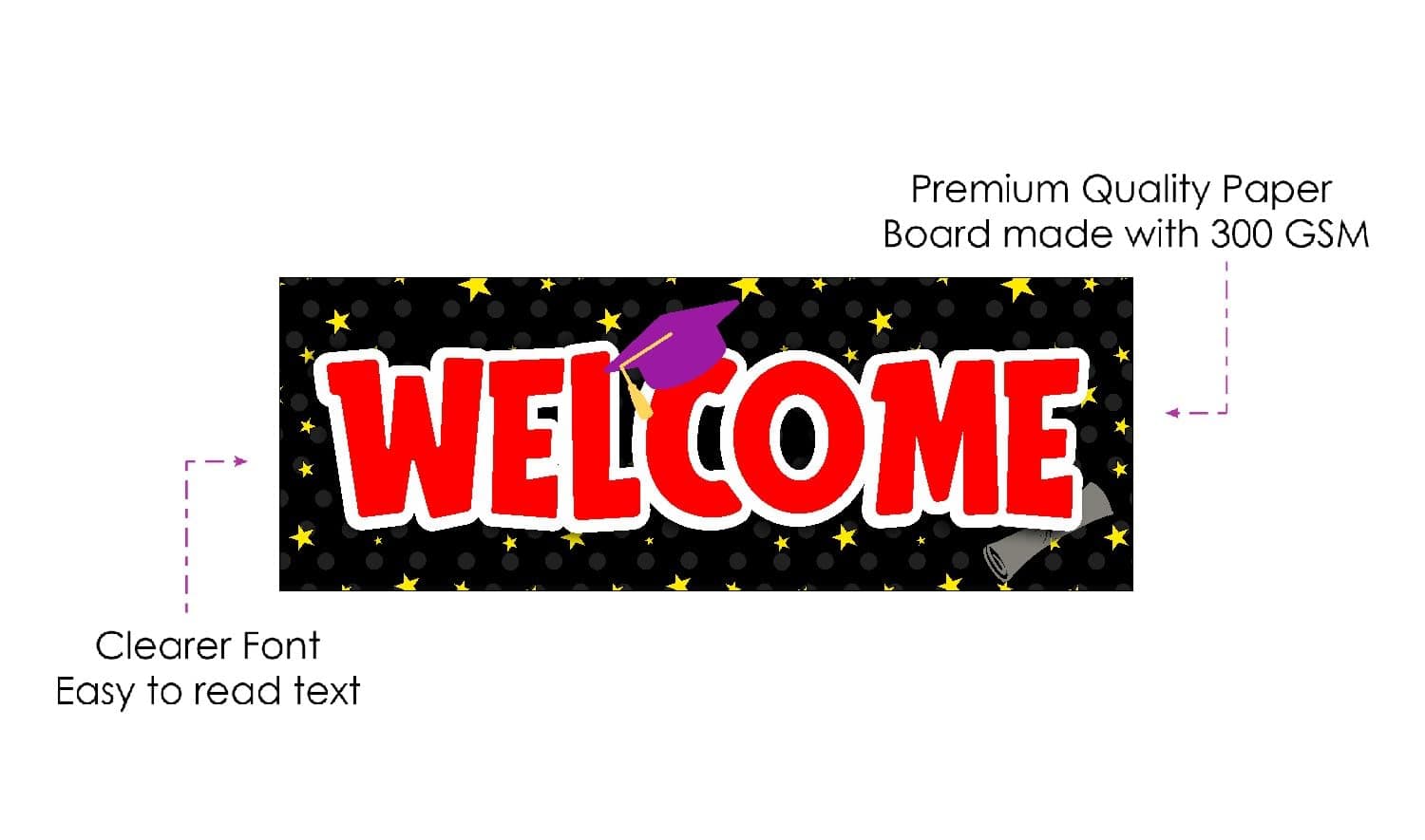 Balloonistics Congrats Graduate Welcome Board – Elegant Black & Gold Party Entrance Sign – 2.3 Feet Premium Cardstock Graduation Decoration for Class of the year thumbnail 6