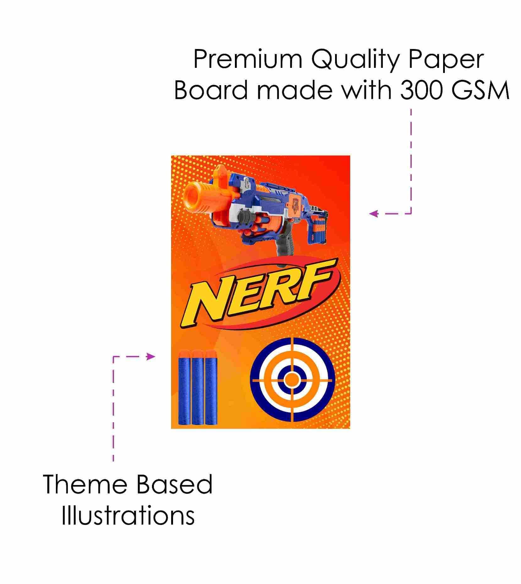 NERF Theme Birthday Invitation Cards - Pack of 10 "Battle Call" Invites - Blue & Orange Tactical Dart War Party Stationery, "Report for Duty" Birthday Invites (Invite Cards - Pack of 10) thumbnail 3