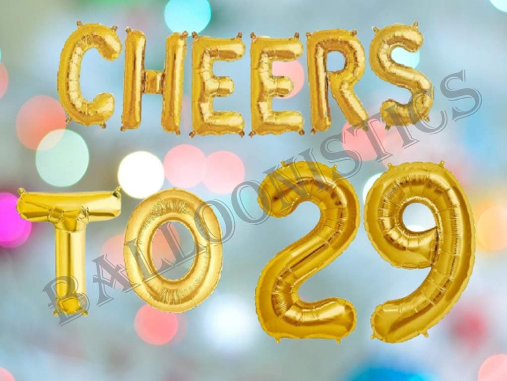 Balloonistics Cheers to Twenty Nine Foil Balloon Combo – “Cheers to 29” & Number 29 Foil Balloon Set for 29th Birthday & Last Year of Twenties Party Decorations thumbnail 4