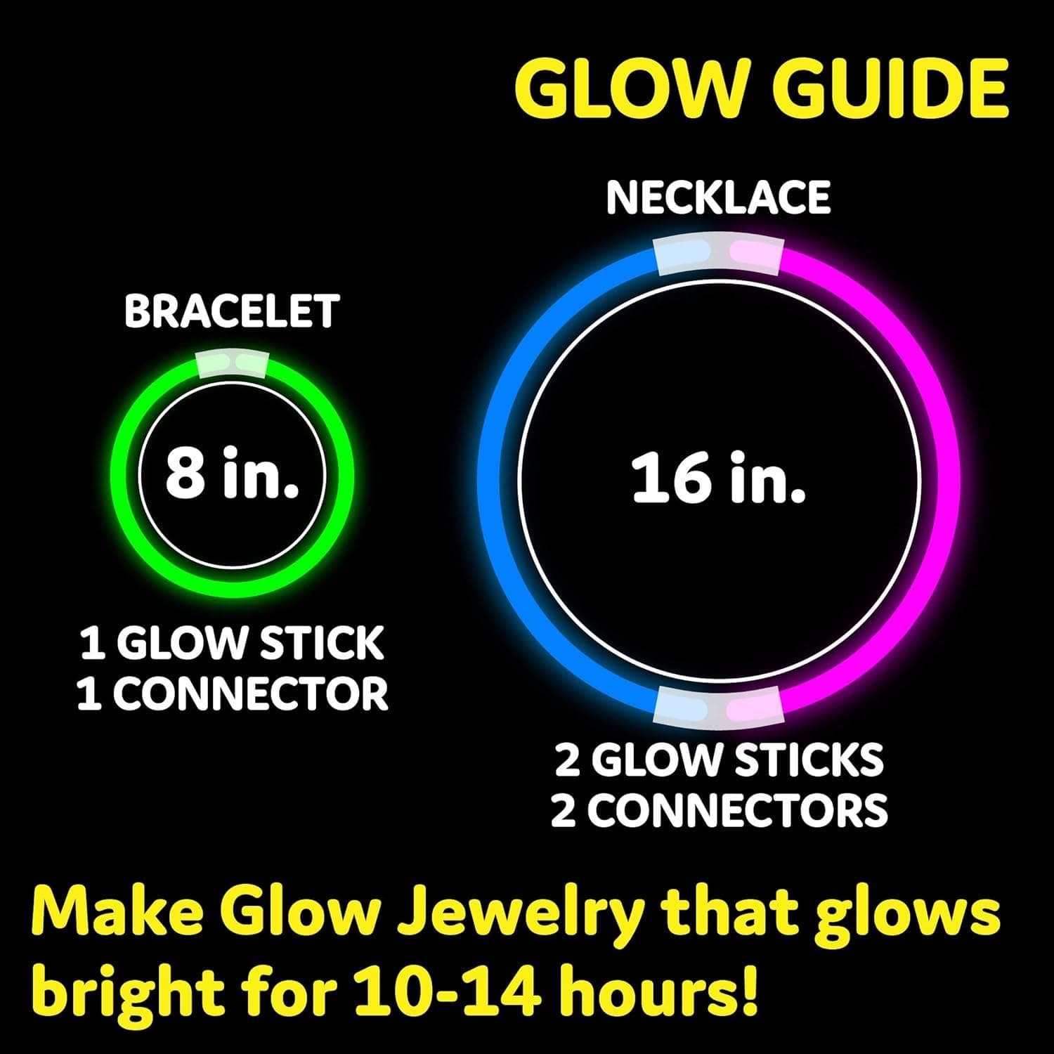 Balloonistics Glow Stick Bracelets – Pack of 100 Neon Party Bands for Birthdays, Cosplay & Festival Decorations thumbnail 4