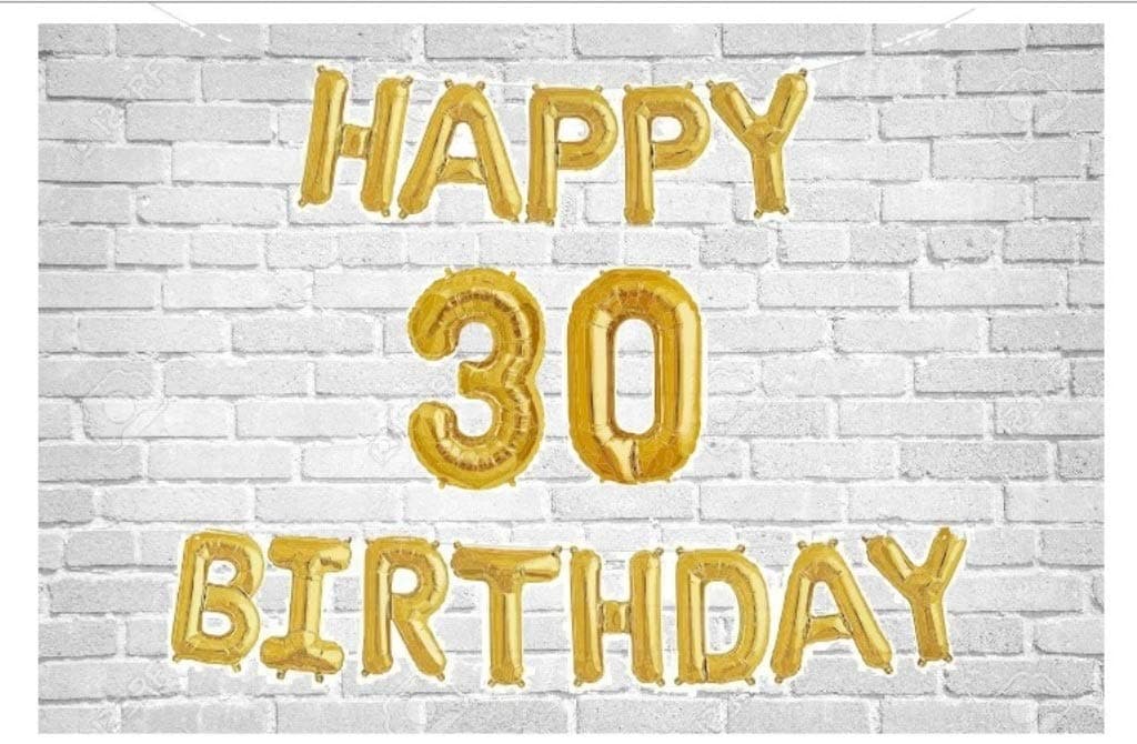 Balloonistics Happy Birthday Letter Golden Foil Balloons and Number Golden Foil Balloon for Party Decoration (Number 30) thumbnail 1