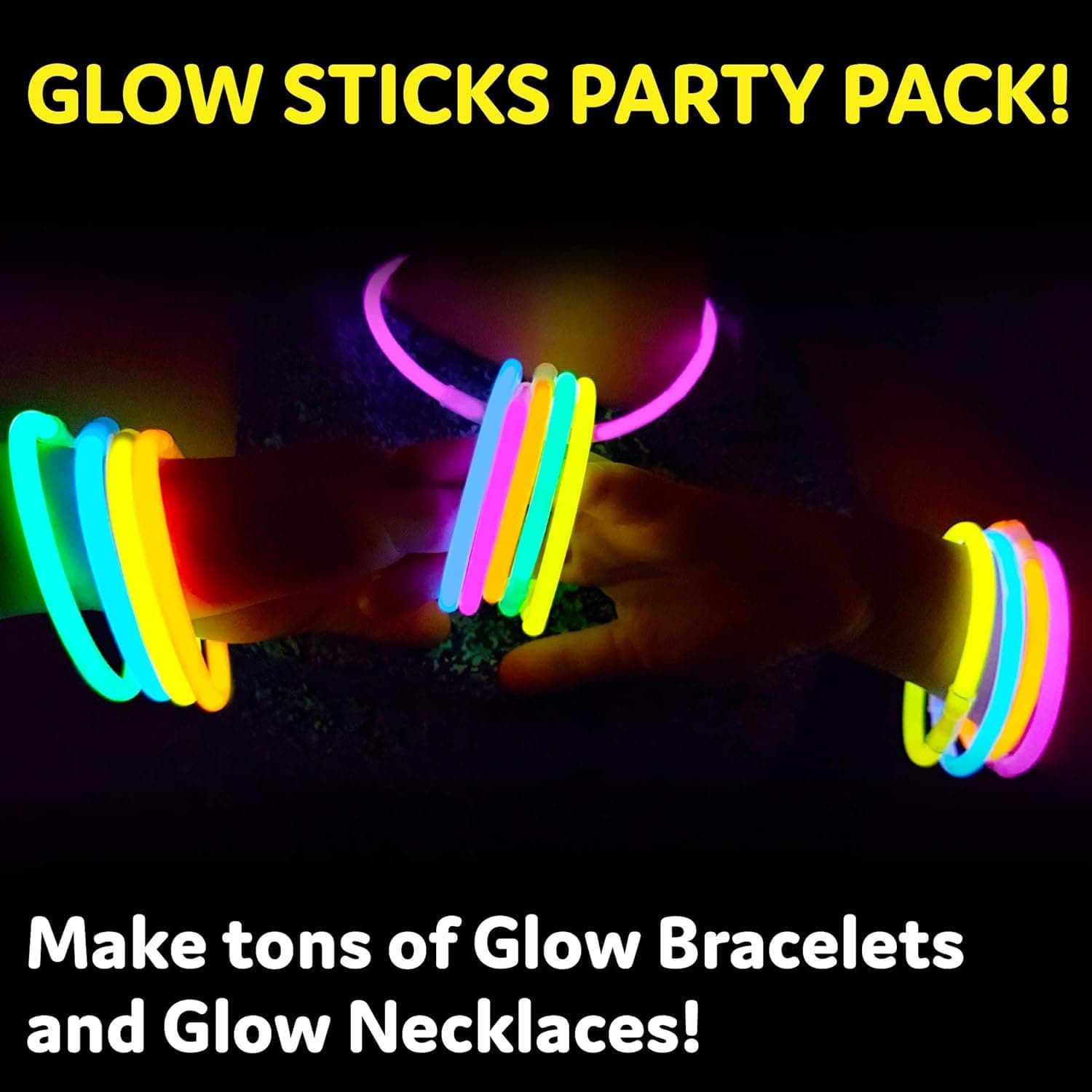 Balloonistics Glow Stick Bracelets – Pack of 100 Neon Party Bands for Birthdays, Cosplay & Festival Decorations thumbnail 2