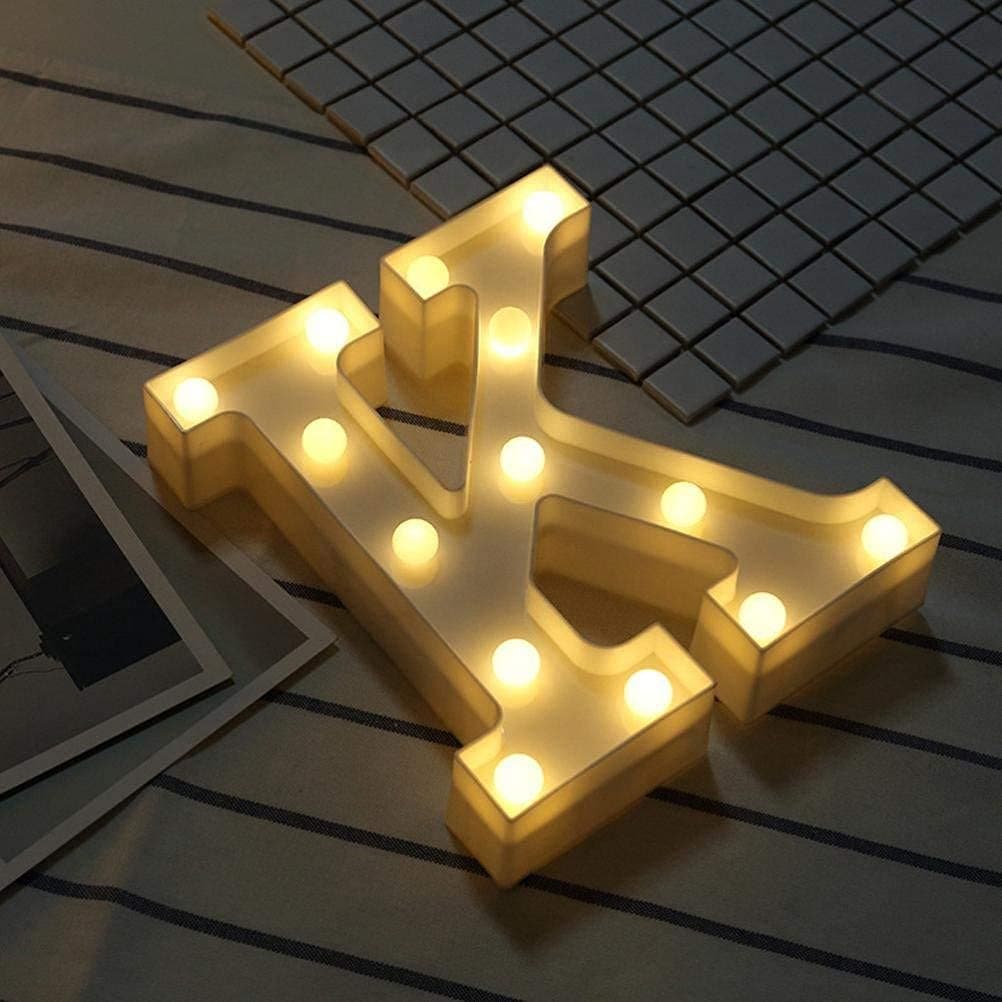 Balloonistics LED Marquee Letter 'K' Light | 9-Inch Warm White Glow | Cordless Battery-Operated Standing Alphabet Sign for Birthdays, Weddings, Nurseries & Personalised Home Décor thumbnail 3