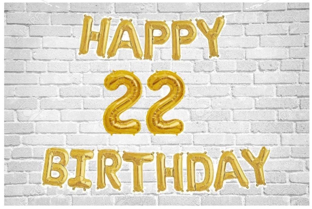 Balloonistics Happy Birthday Letter Golden Foil Balloons and Number Golden Foil Balloon for Party Decoration (Number 22) thumbnail 1