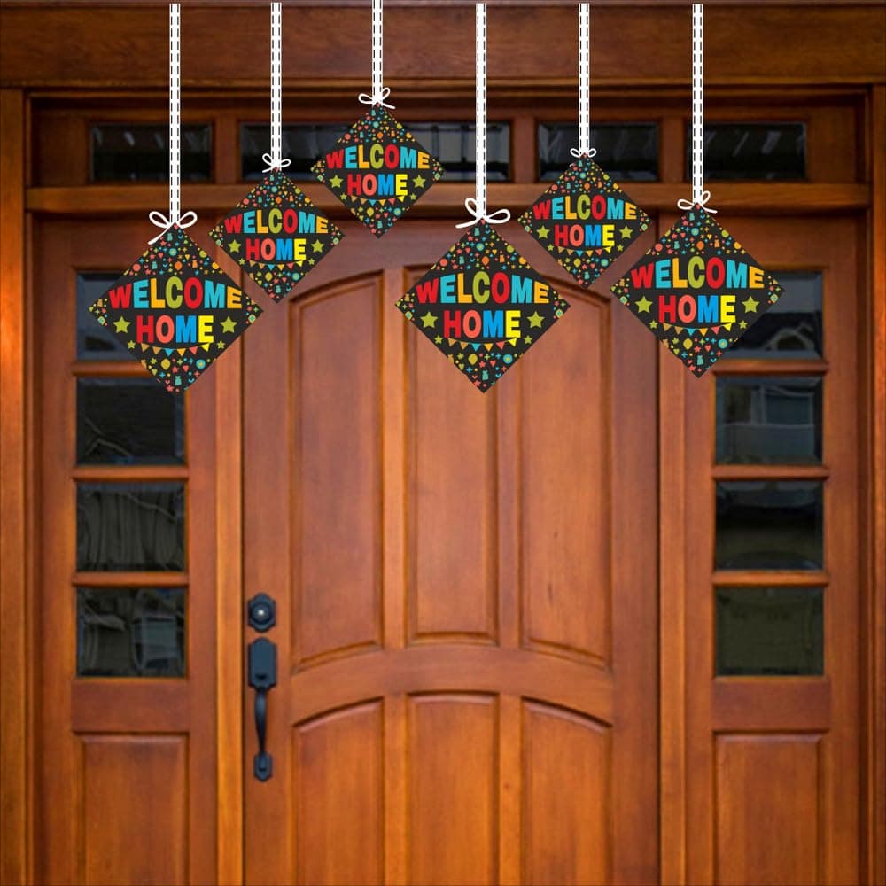 Balloonistics Welcome Home Decorations Double-Sided Cardstock Hanging Ornaments with Ribbons Perfect for Housewarming, New Home (Hangings - Pack of 12) thumbnail 3