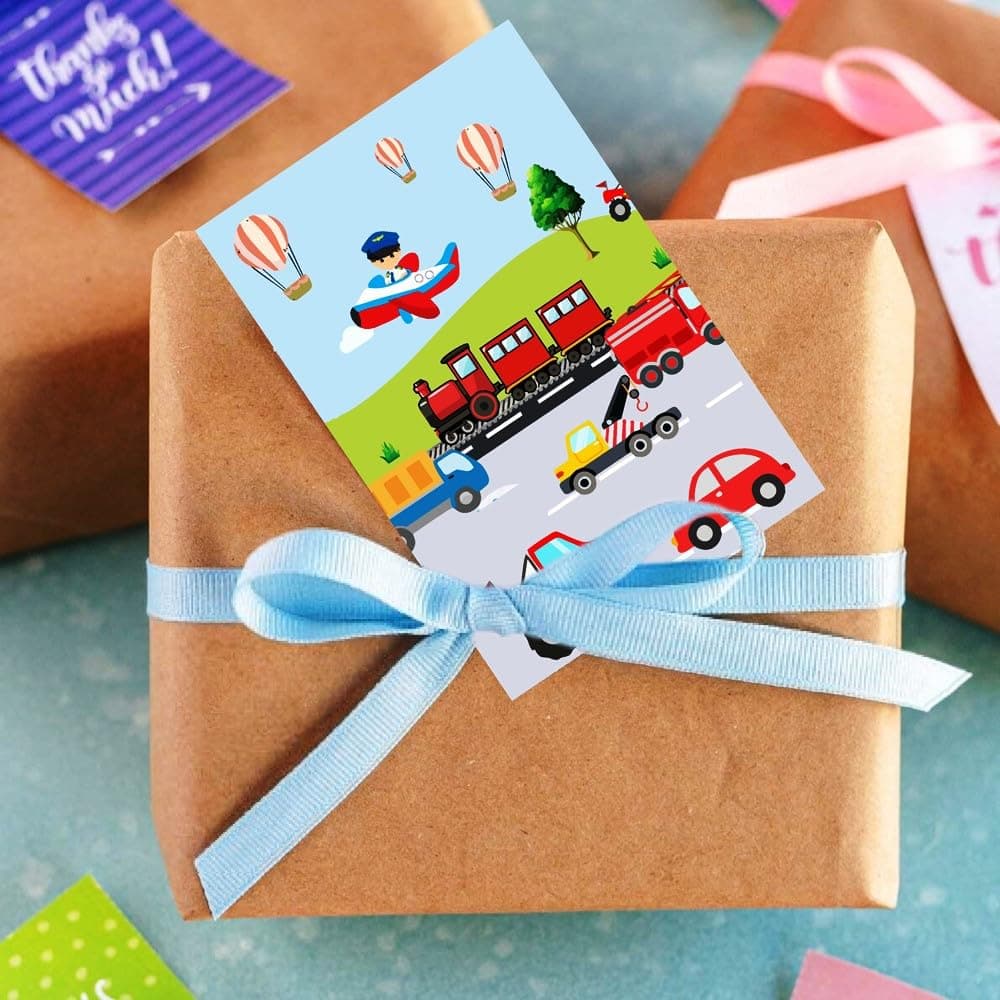 Balloonistics Transport Theme Birthday Invitation Cards Premium Double-Sided Cardstock Vehicle & Transportation Party Invites for Kids (Invite Cards - Pack of 10) thumbnail 3