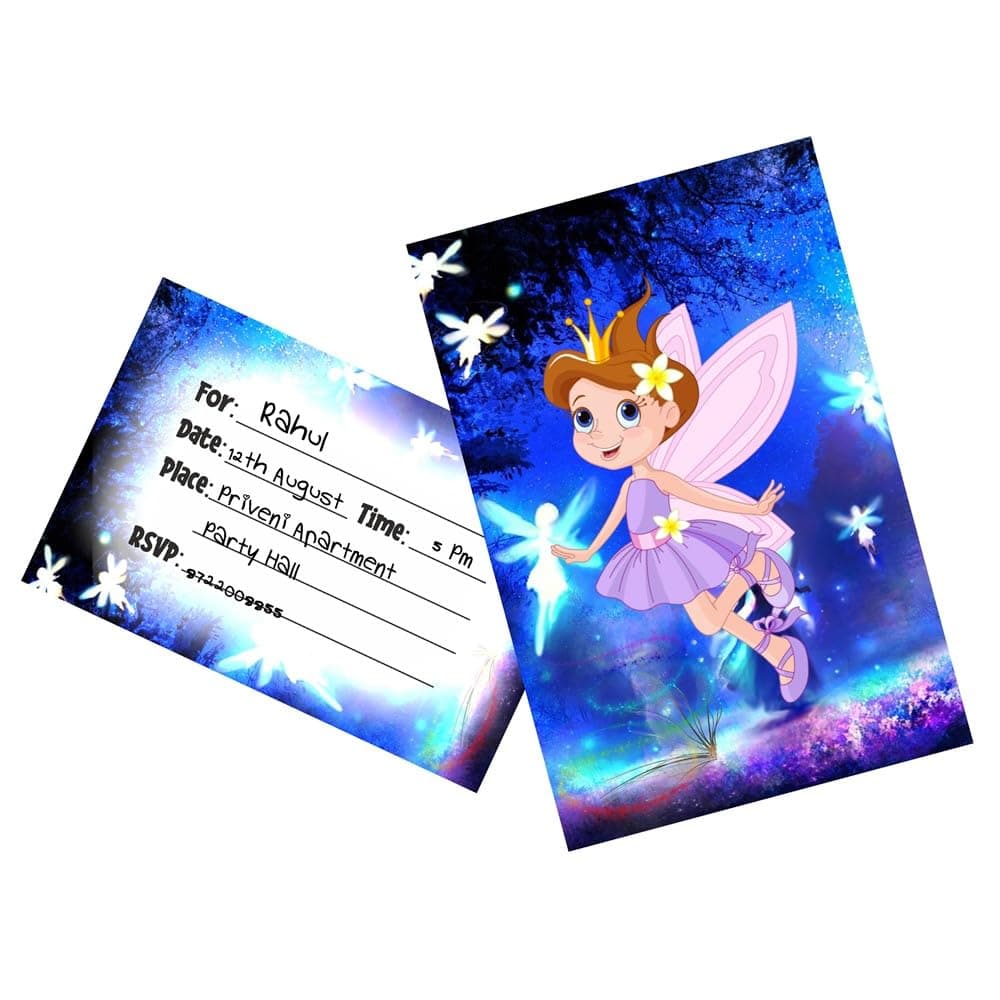 Balloonistics Fairy Theme Birthday Invitation Cards - Pack of 10 Enchanted Forest Party Invites - Premium Cardstock "A Magical Celebration" Fill-in Invitations, Whimsical Floral & Pixie Dust Birthday Supplies (Invite Cards - Pack of 10) thumbnail 1