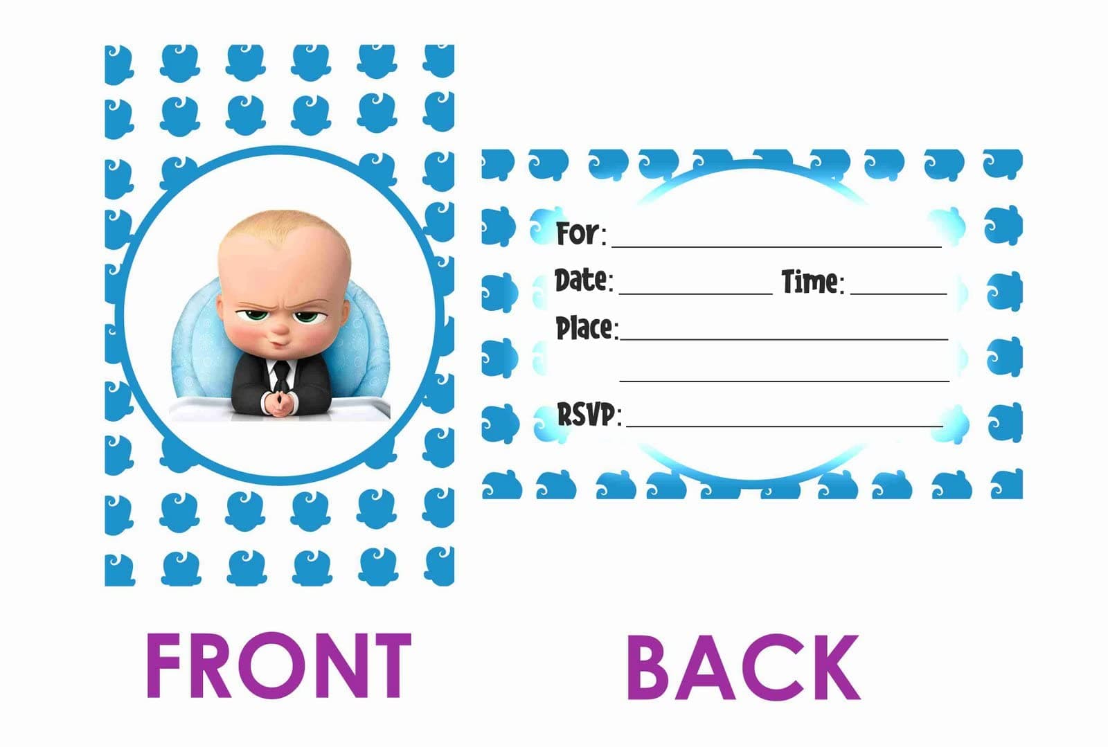 Balloonistics Baby Boss Theme Birthday Invitation Cards with Envelopes Premium Cardstock Invites Double-Sided Printing Party Supplies for Birthday (Invite Card - pack of 10) thumbnail 2
