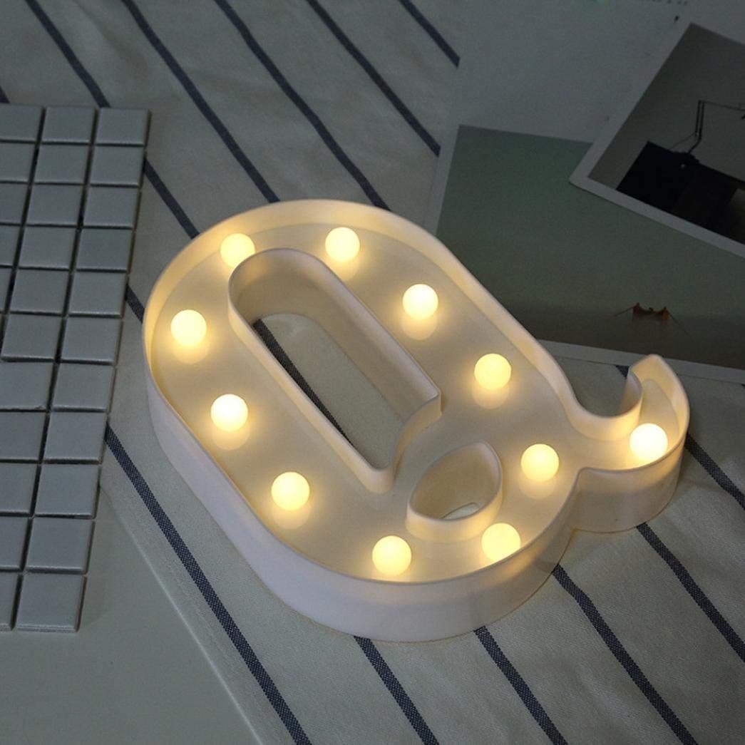 Balloonistics LED Marquee Letter 'Q' Light | 9-Inch Warm White Glow | Cordless Battery-Operated Standing Alphabet Sign for Birthdays, Weddings, Nurseries & Personalised Home Décor thumbnail 3