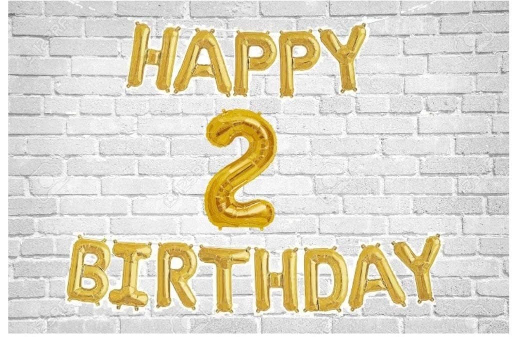 Balloonistics Happy Birthday Letter Golden Foil Balloons and Number Golden Foil Balloon for Party Decoration (Number 2) thumbnail 1