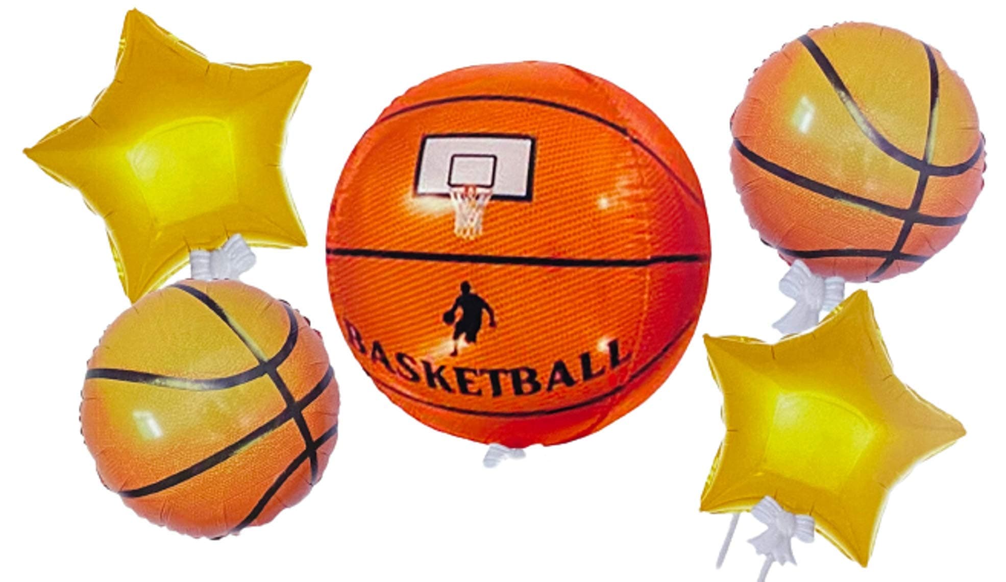 Balloonistics 4D Basketball Sports Theme Foil Balloon Bouquet – Basketball Birthday Party Balloon Set for Boys Sports Theme Decorations (Pack of 5) thumbnail 1