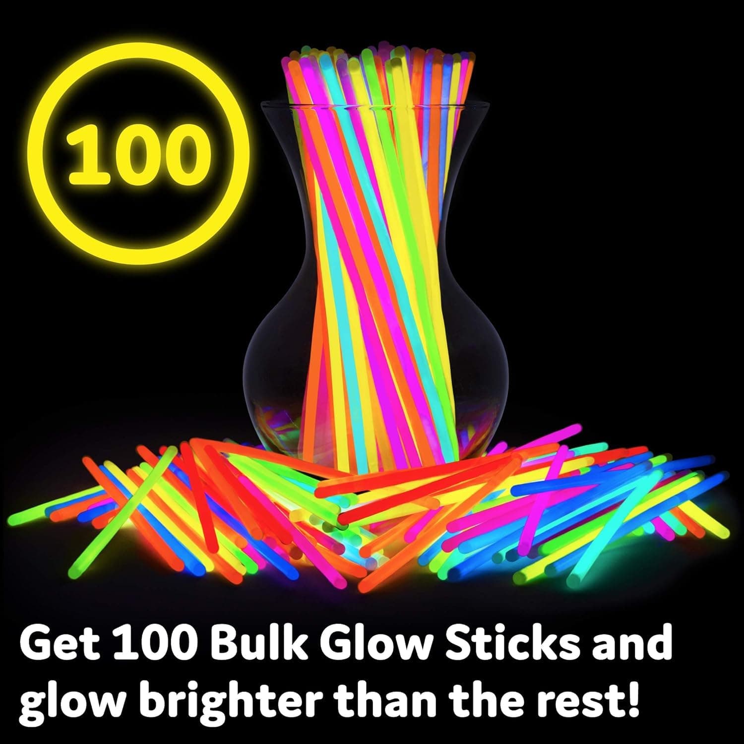 Balloonistics Glow Stick Bracelets – Pack of 100 Neon Party Bands for Birthdays, Cosplay & Festival Decorations thumbnail 3