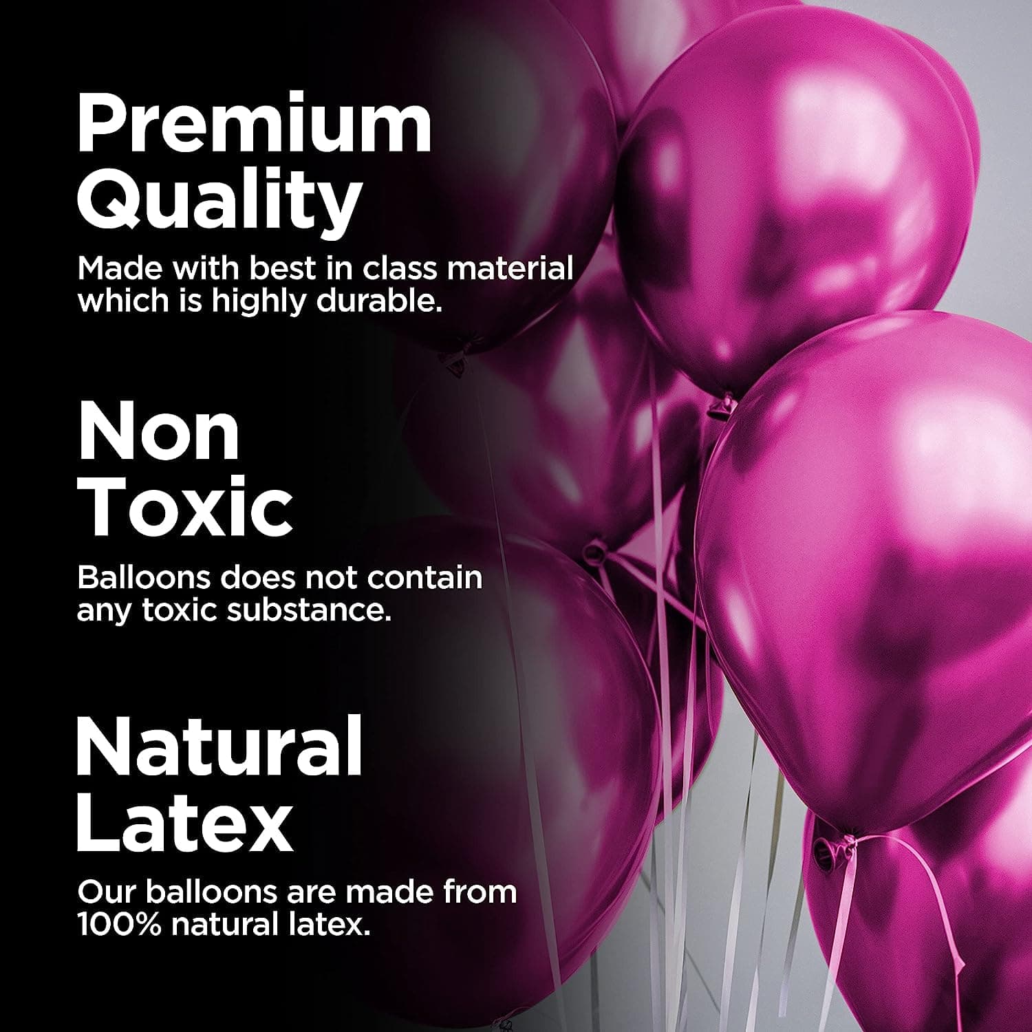 Balloonistics Pink Chrome Metallic Balloons – Pack of 10 Shiny Latex Balloons for Birthday & Party Decorations thumbnail 7