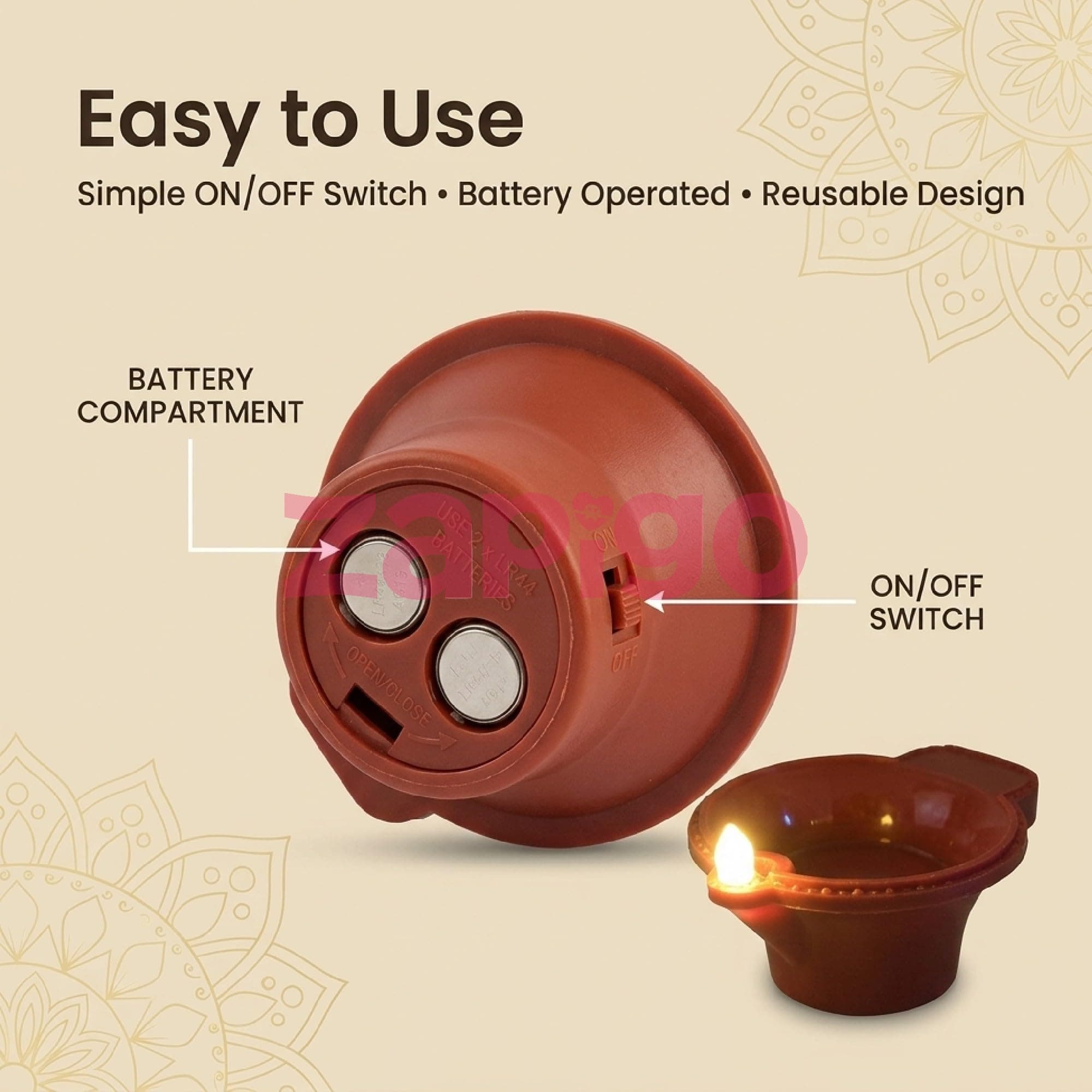 Habba Diwali LED Diya Lights (LED Diya Pack of 12) thumbnail 6