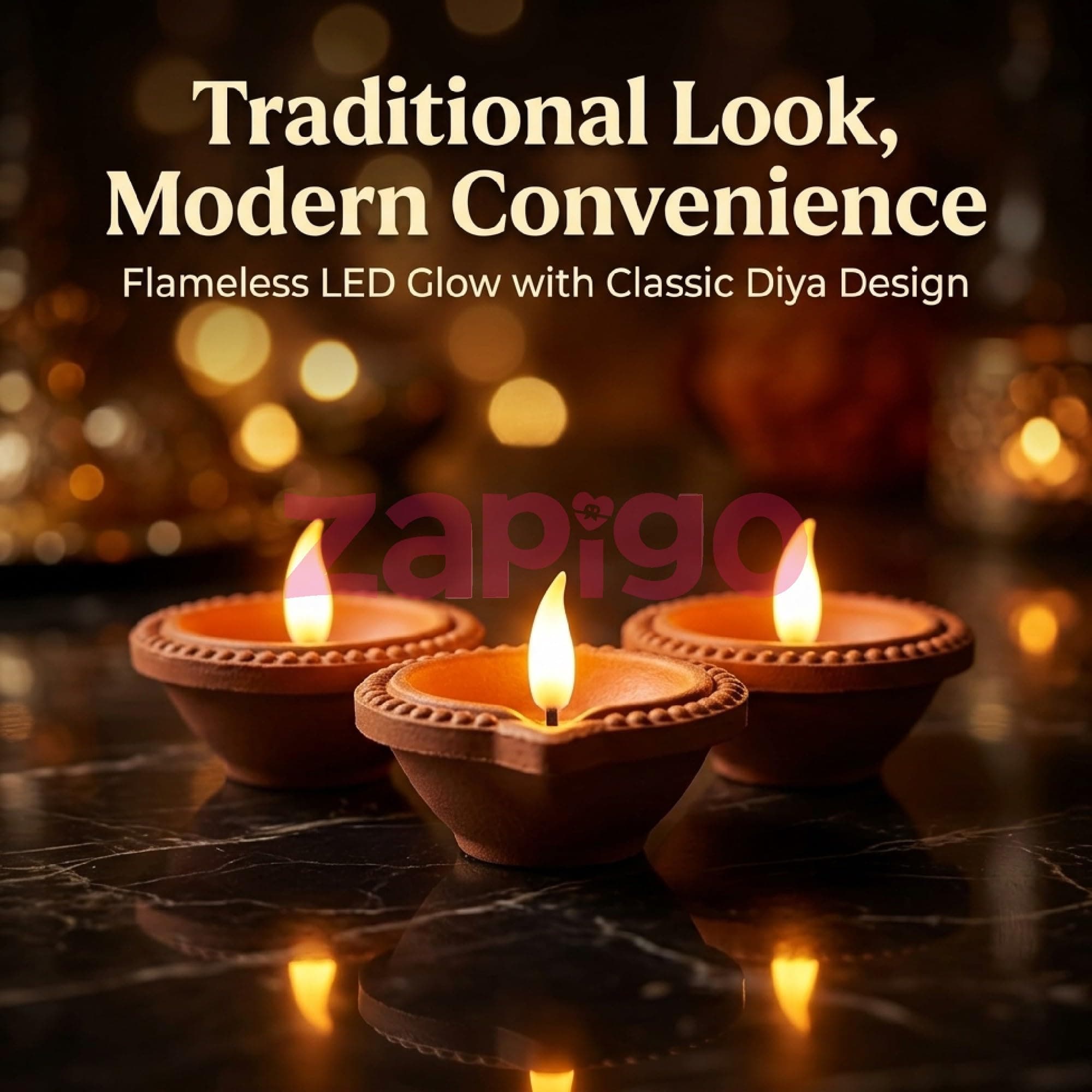 Balloonistics Diwali LED Tea Light Candles Pack of 12 | Battery Operated Flameless Traditional Diya Lights | Smokeless Decorative Deepam Lamps for Diwali Decoration, Puja, Rangoli & Home Decor thumbnail 2
