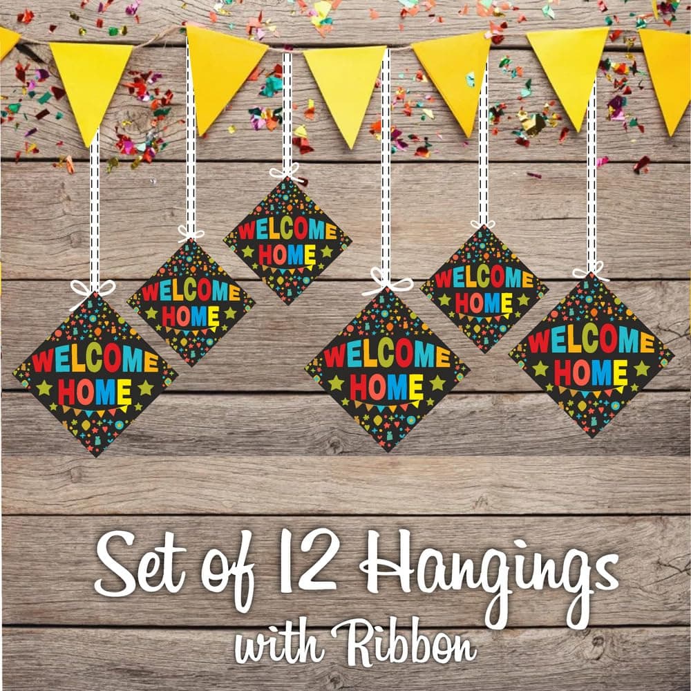Balloonistics Welcome Home Decorations Double-Sided Cardstock Hanging Ornaments with Ribbons Perfect for Housewarming, New Home (Hangings - Pack of 12) thumbnail 2