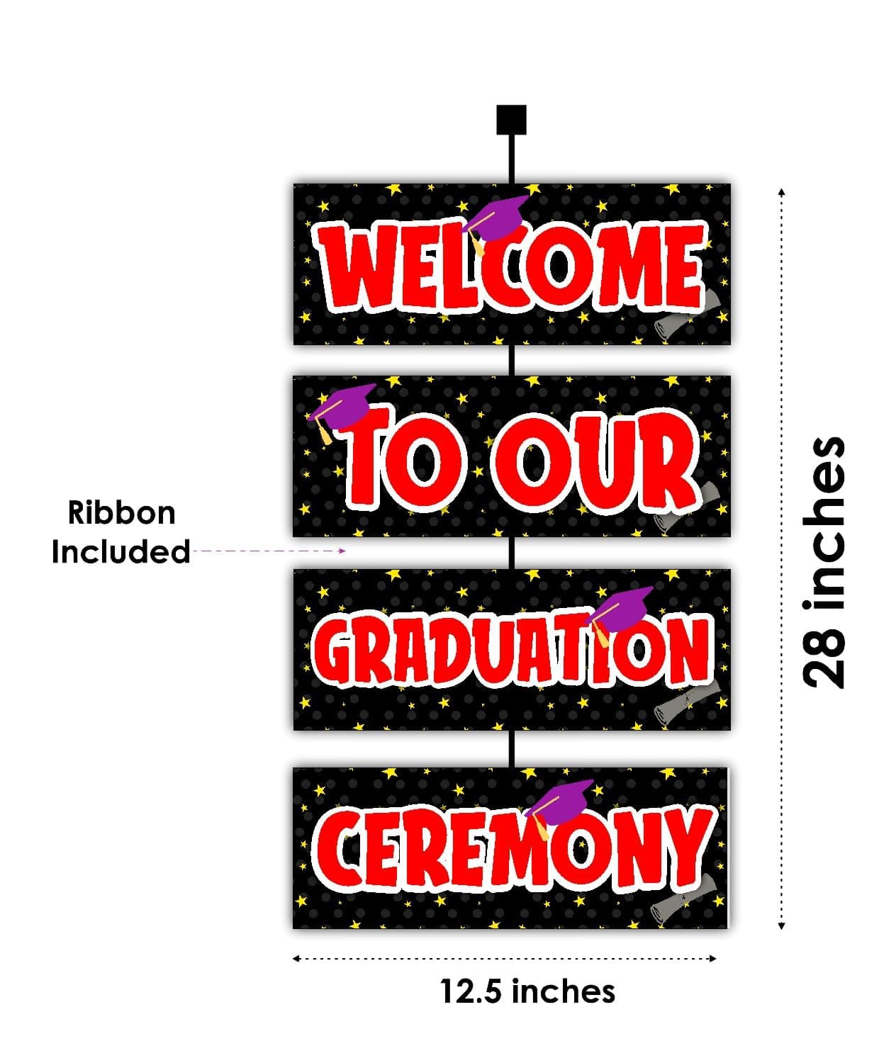 Balloonistics Congrats Graduate Welcome Board – Elegant Black & Gold Party Entrance Sign – 2.3 Feet Premium Cardstock Graduation Decoration for Class of the year thumbnail 2