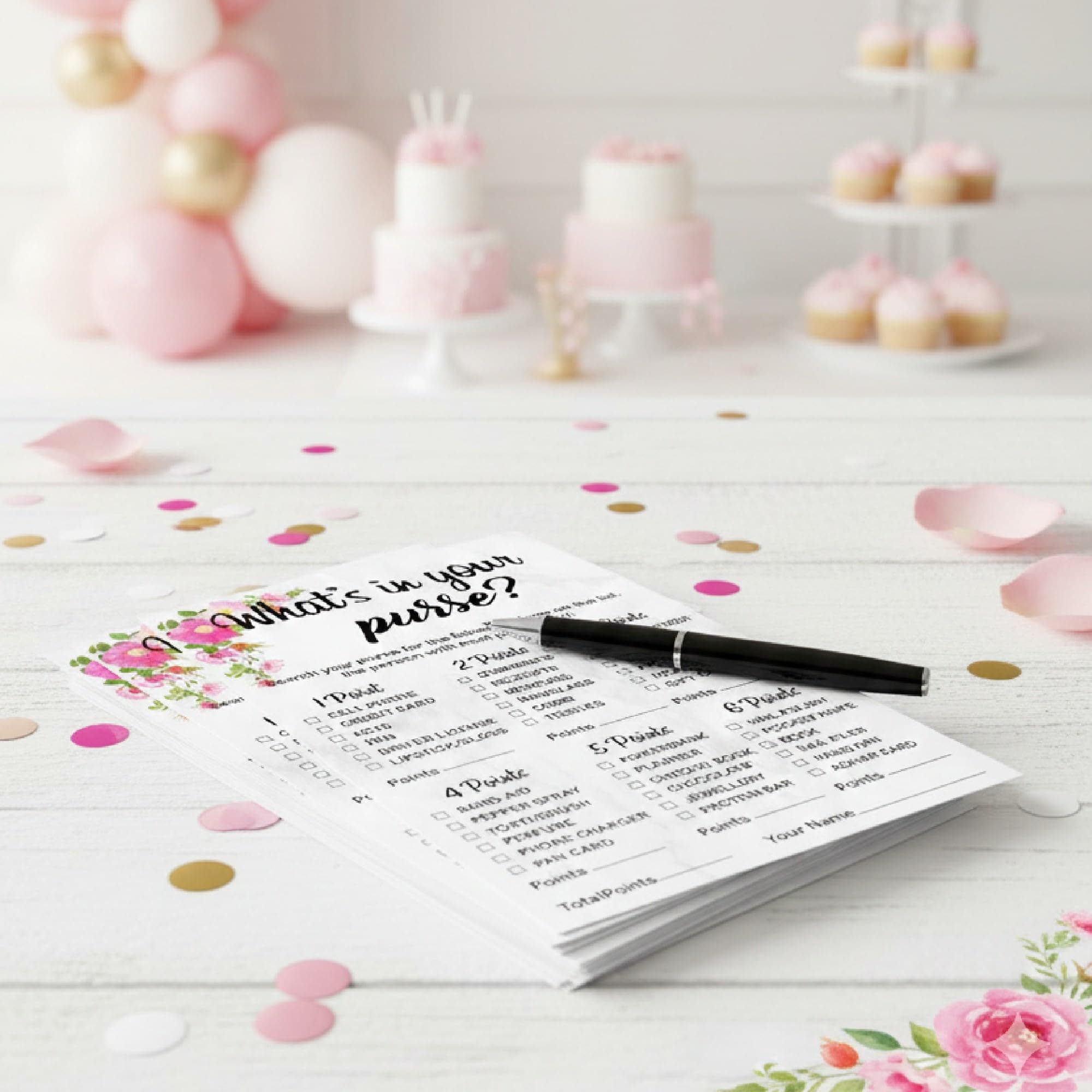 Balloonistics What’s In Your Purse? Game Cards – Pack of 10 – Fun Interactive Activity for Bridal Showers, Birthdays & Ladies’ Night – Premium Cardstock Party Supplies thumbnail 4