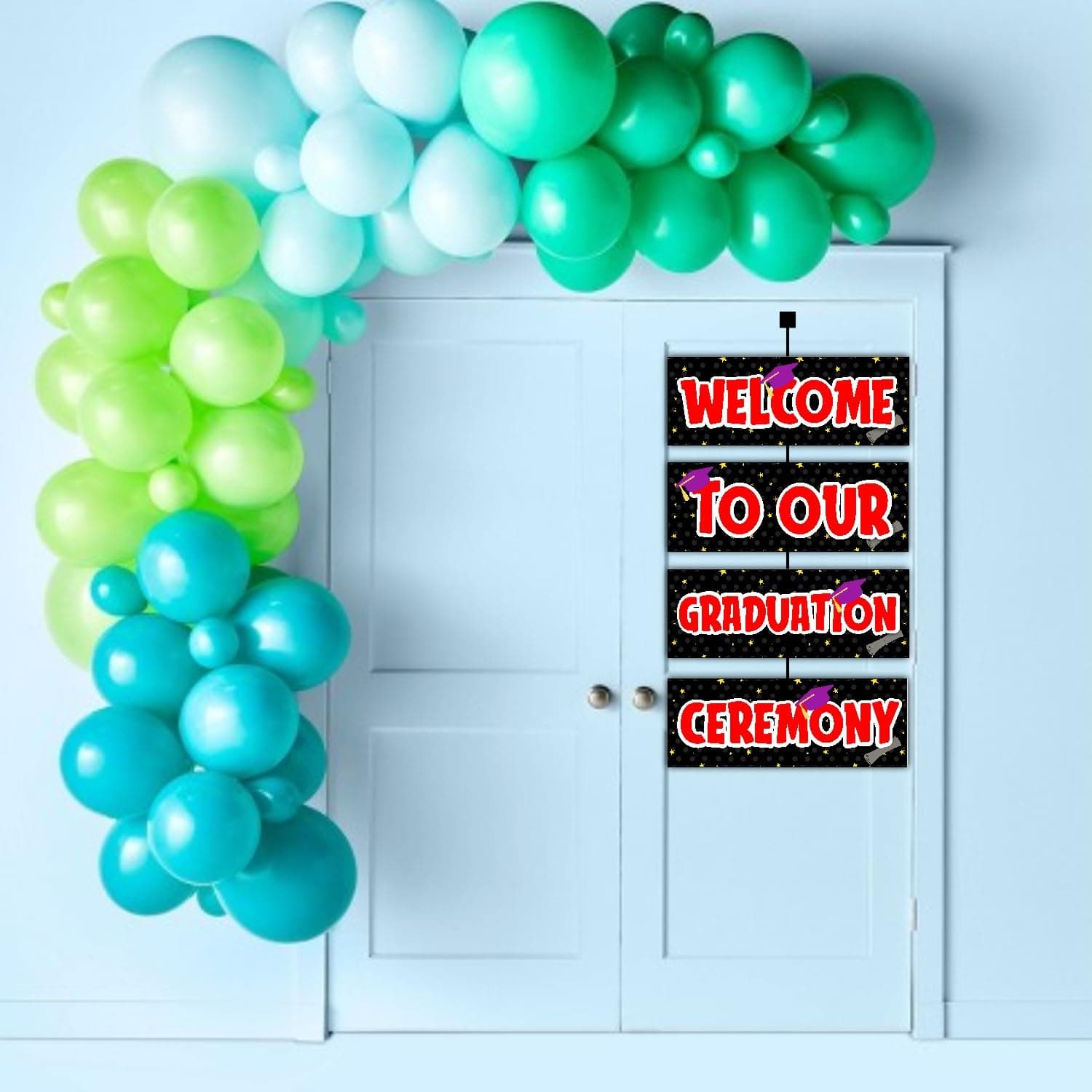 Balloonistics Congrats Graduate Welcome Board – Elegant Black & Gold Party Entrance Sign – 2.3 Feet Premium Cardstock Graduation Decoration for Class of the year thumbnail 3