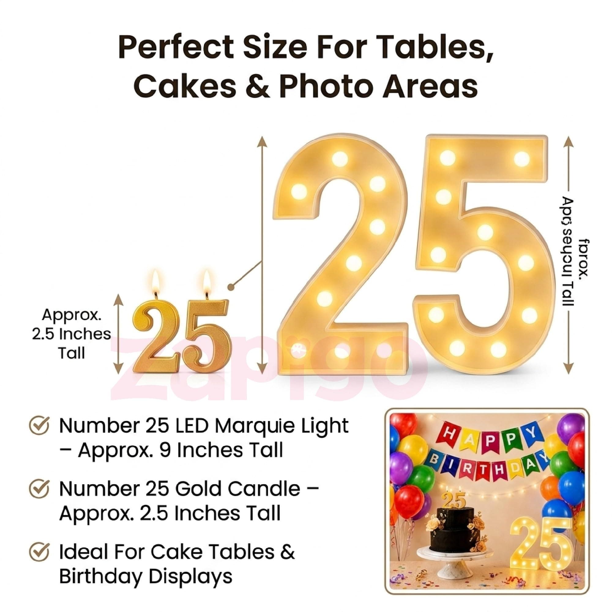 Balloonistics 55 Pcs 25th Birthday Decoration Kit – Number 25 Foil Balloons, Happy Birthday Banner, Latex Balloons & Arch Tools for Silver Jubilee, Party Room Decor, Photo Booth Backdrop thumbnail 2