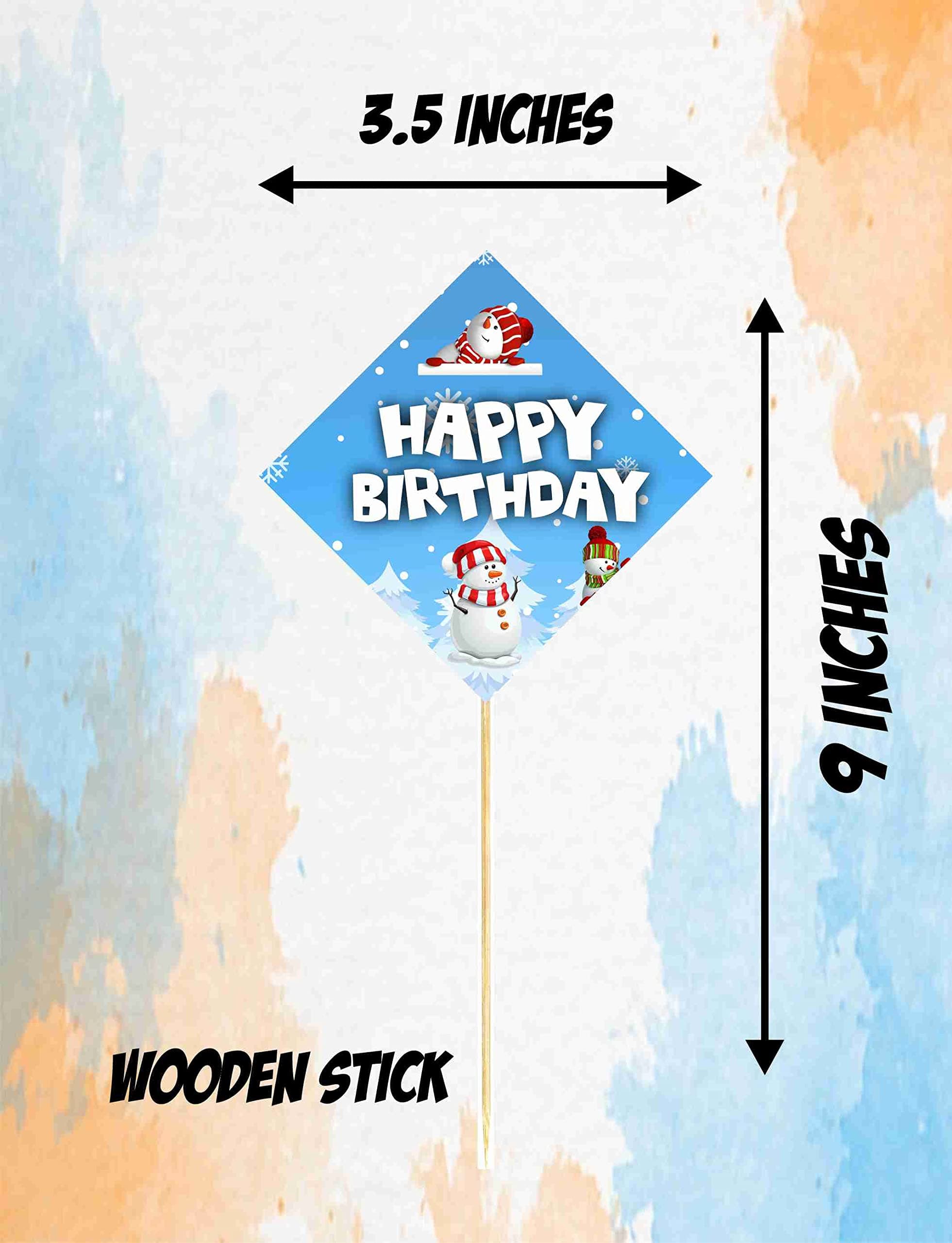 Balloonistics Snowman Theme Happy Birthday Cake Toppers - Pack of 10 Double-Sided Cardstock Cake Picks - Winter Wonderland Party Decorations, Frosty the Snowman Dessert Toppers, Holiday Season Treat Decor (Cake Topper - Pack of 10) thumbnail 3