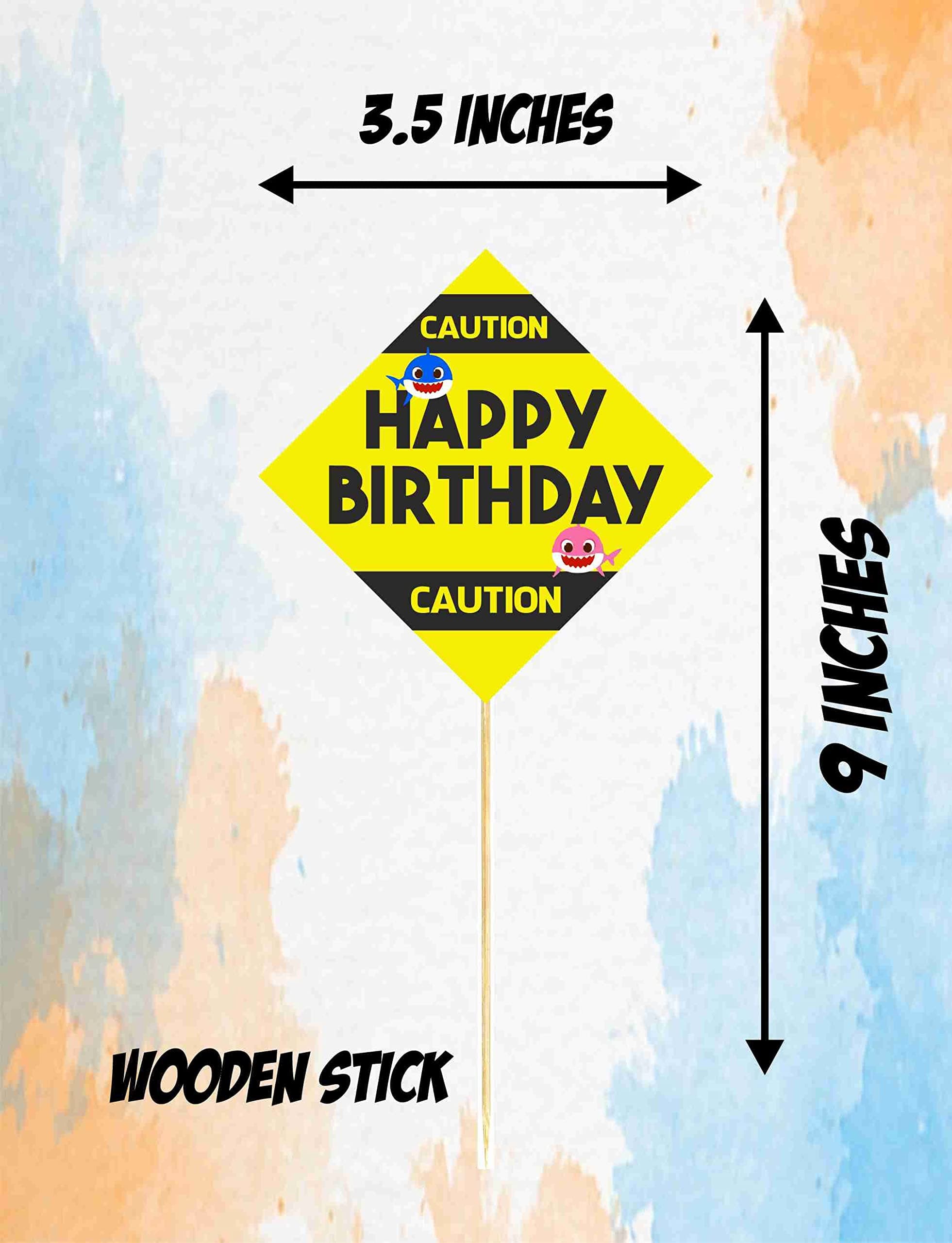 Balloonistics Little Shark Cake Topper Premium Cardstock Cake Picks with Bamboo Sticks Party Decorations for Kids Birthday (Cake Topper - Pack of 10) thumbnail 3
