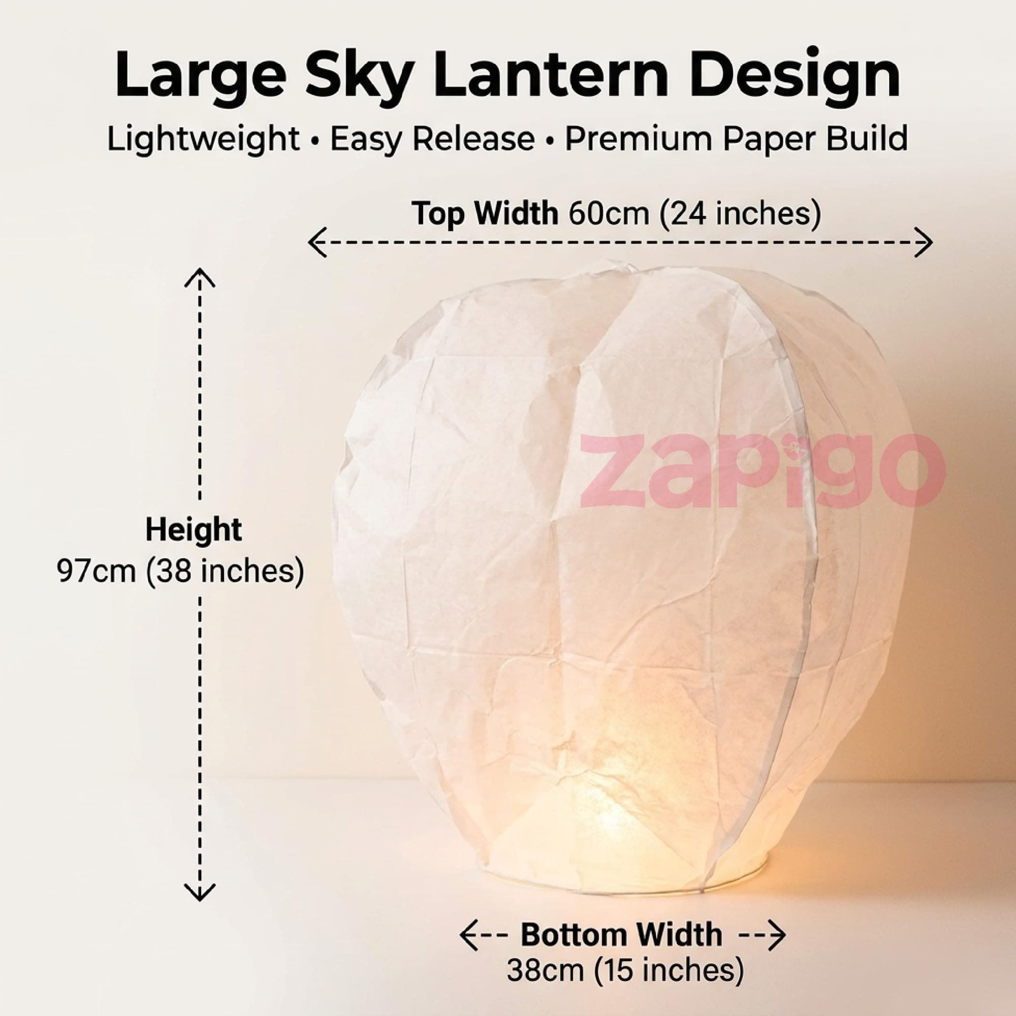 Balloonistics Sky Lantern Pack of 5 | Biodegradable Flying Paper Lanterns for Weddings, Birthday Parties, Diwali, New Year & Celebration Decor | Easy Release Wish Lanterns for Outdoor Events thumbnail 5