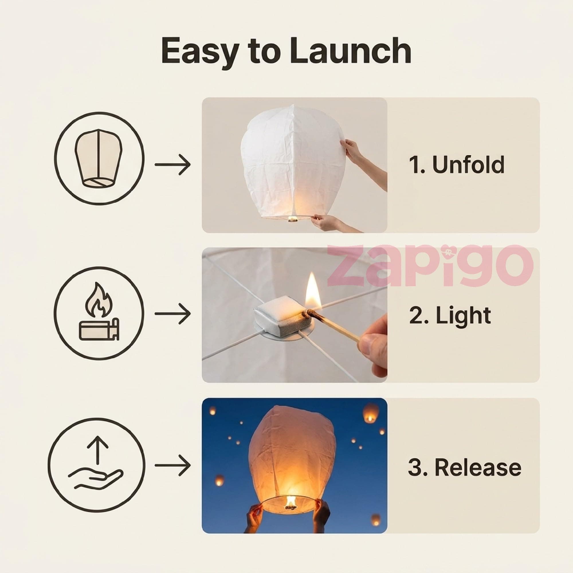 Balloonistics Sky Lantern Pack of 5 | Biodegradable Flying Paper Lanterns for Weddings, Birthday Parties, Diwali, New Year & Celebration Decor | Easy Release Wish Lanterns for Outdoor Events thumbnail 6