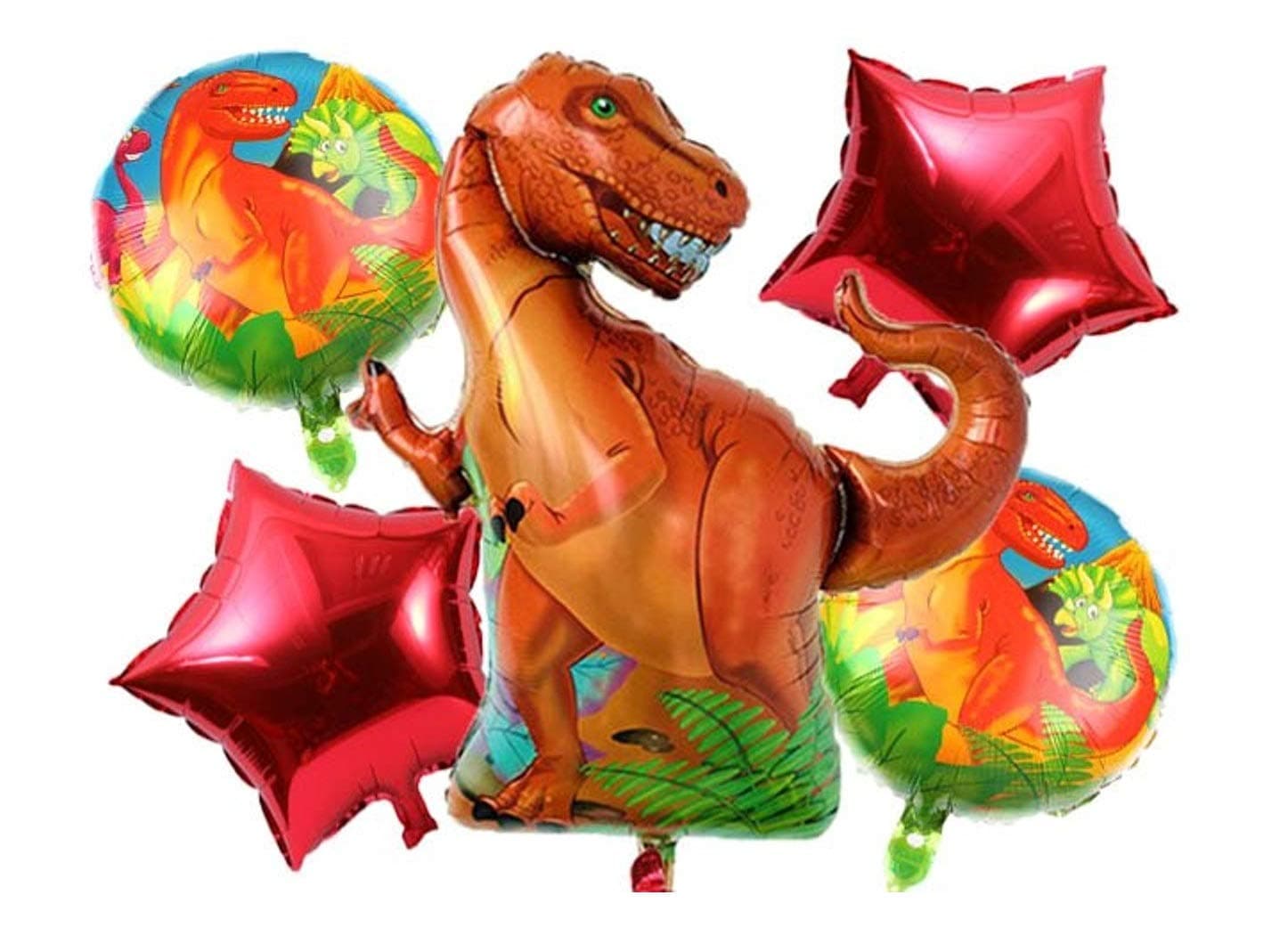 Balloonistics Roar Dinosaur T-Rex Dino Theme Foil Balloon Bouquet – Dino Birthday Party Balloon Set for Kids Dinosaur Theme Decorations (Pack of 5) thumbnail 1